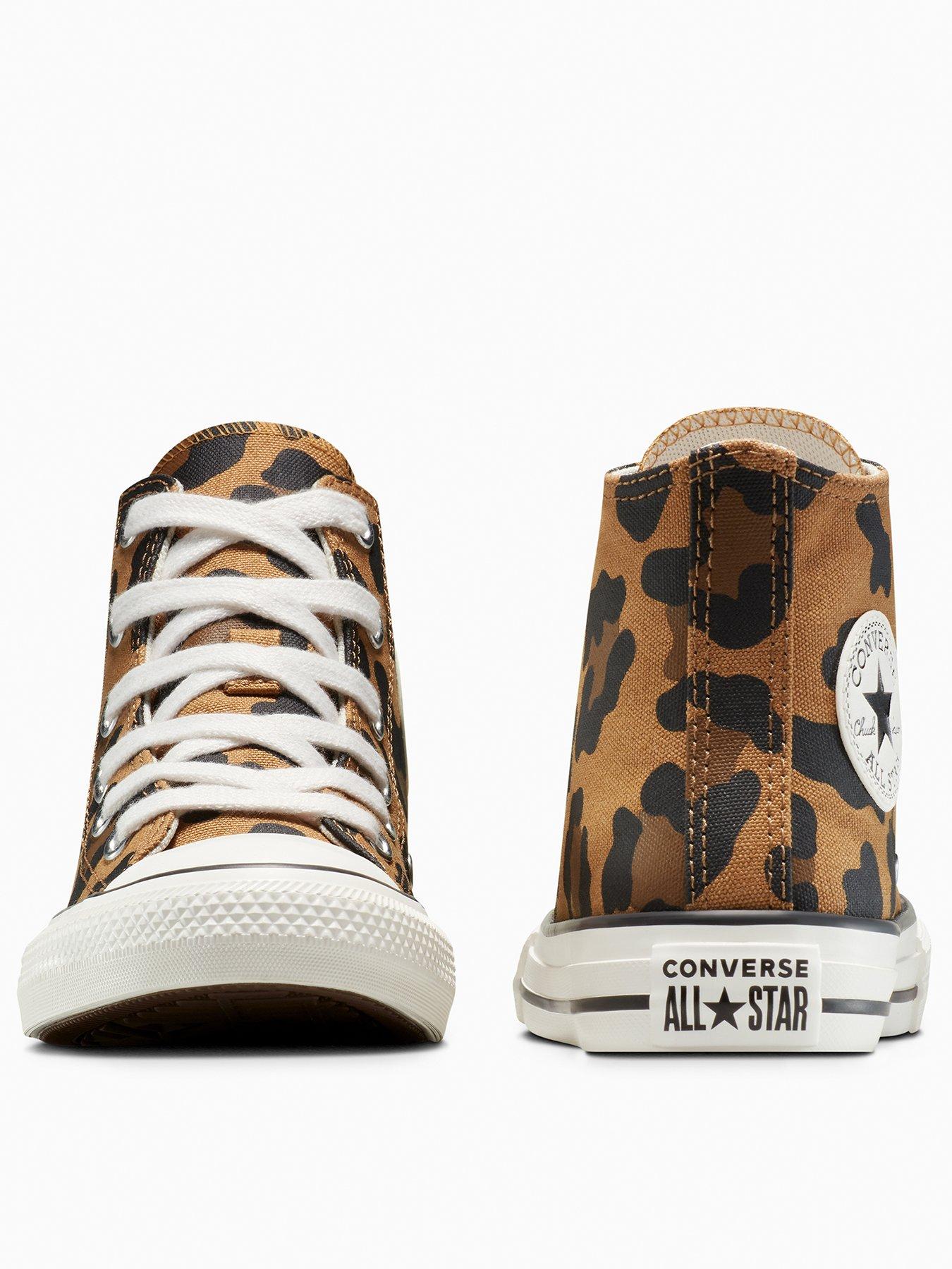  image of converse-kids-chuck-taylor-all-star-hi-tops-animal-print-brown