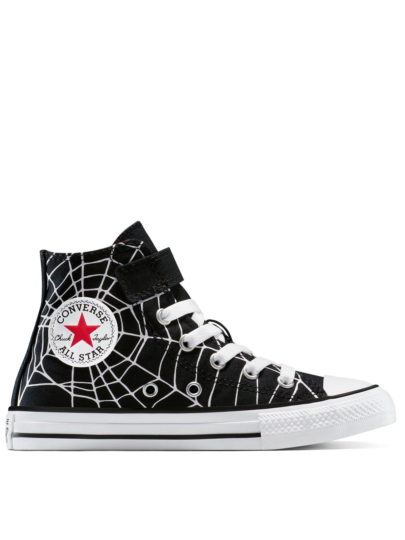  image of converse-kids-chuck-taylor-all-star-1v-hi-tops-black-webs