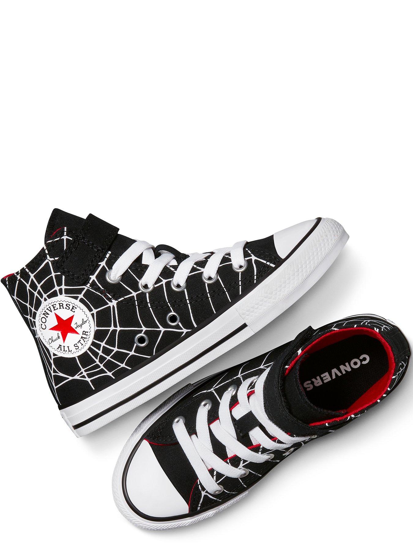  image of converse-kids-chuck-taylor-all-star-1v-hi-tops-black-webs
