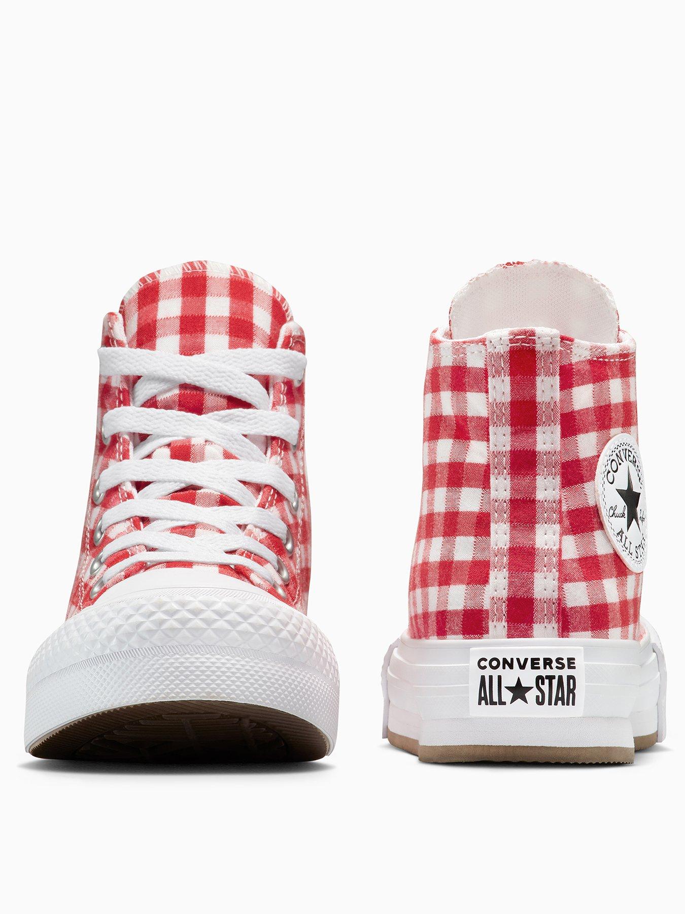  image of converse-kids-chuck-taylor-all-star-eva-lift-hi-tops-red-gingham