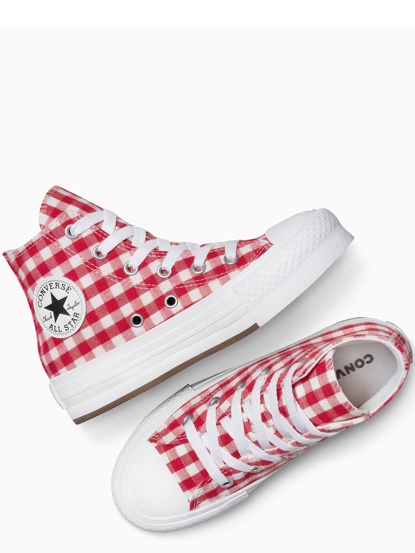Image 4 of 7 of Converse Kids Chuck Taylor All Star Eva Lift Hi Tops - Red Gingham