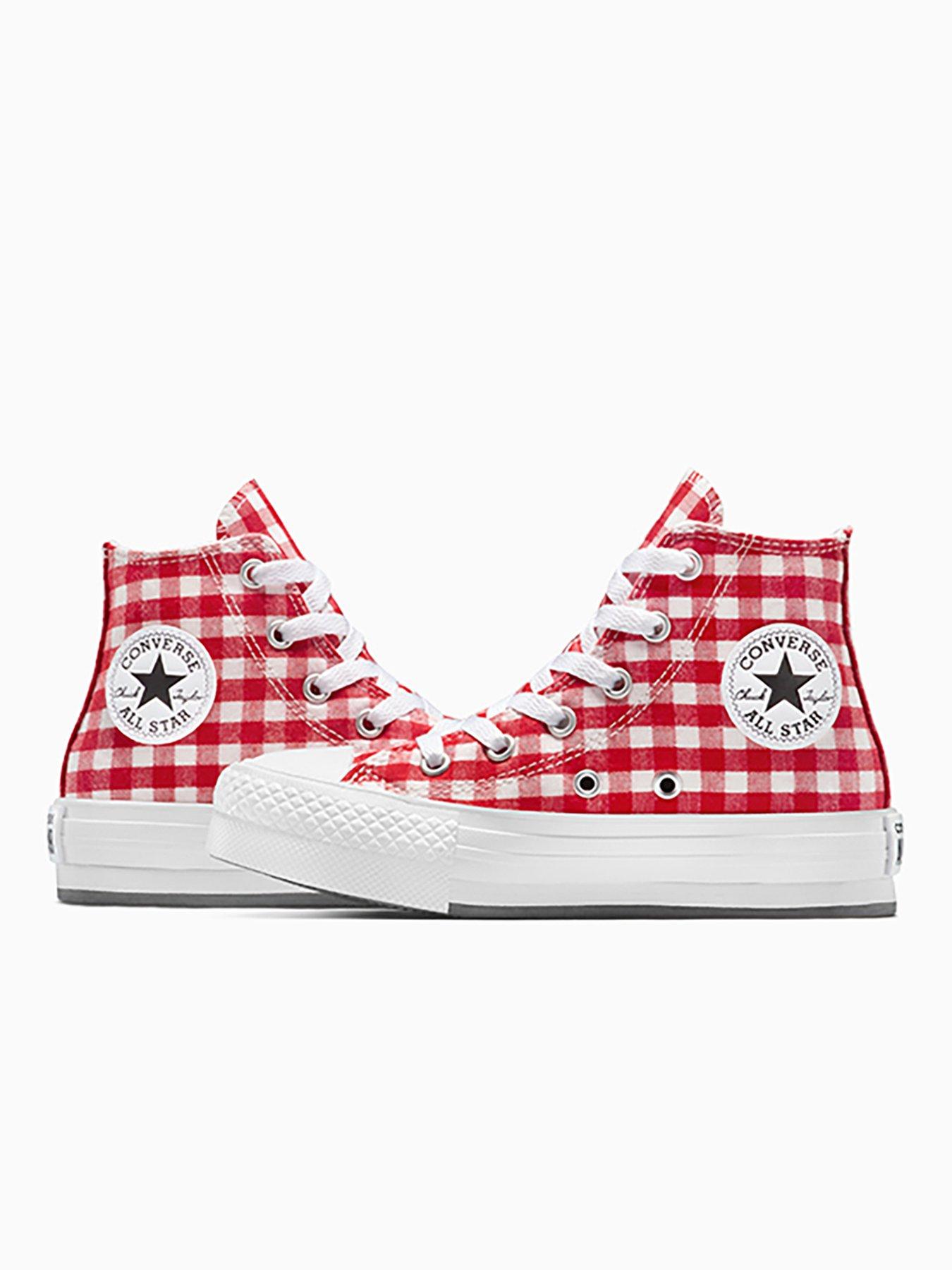 Image 6 of 7 of Converse Kids Chuck Taylor All Star Eva Lift Hi Tops - Red Gingham