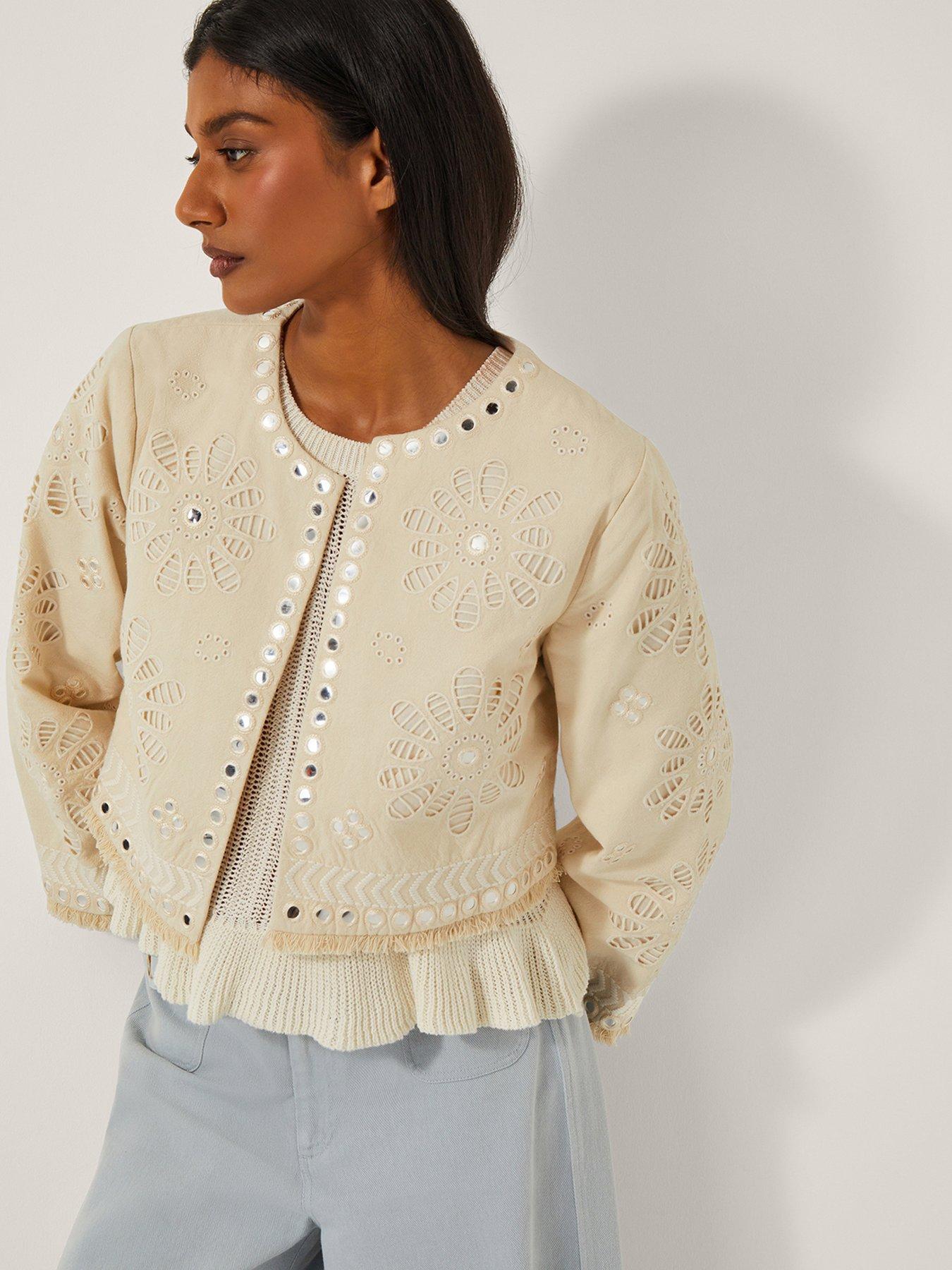 undefined Ciara Puff Sleeve Jacket - Beige