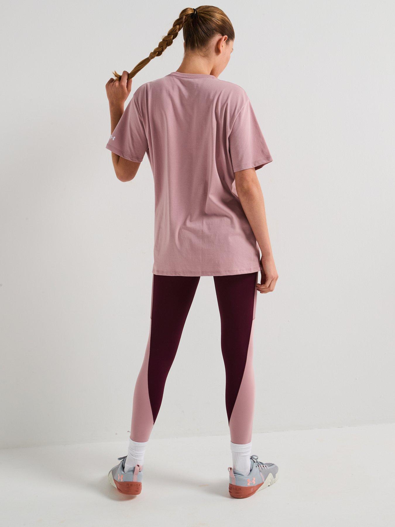 Image 2 of 6 of UNDER ARMOUR Womens Training Rival Oversized Campus Tee - Pink