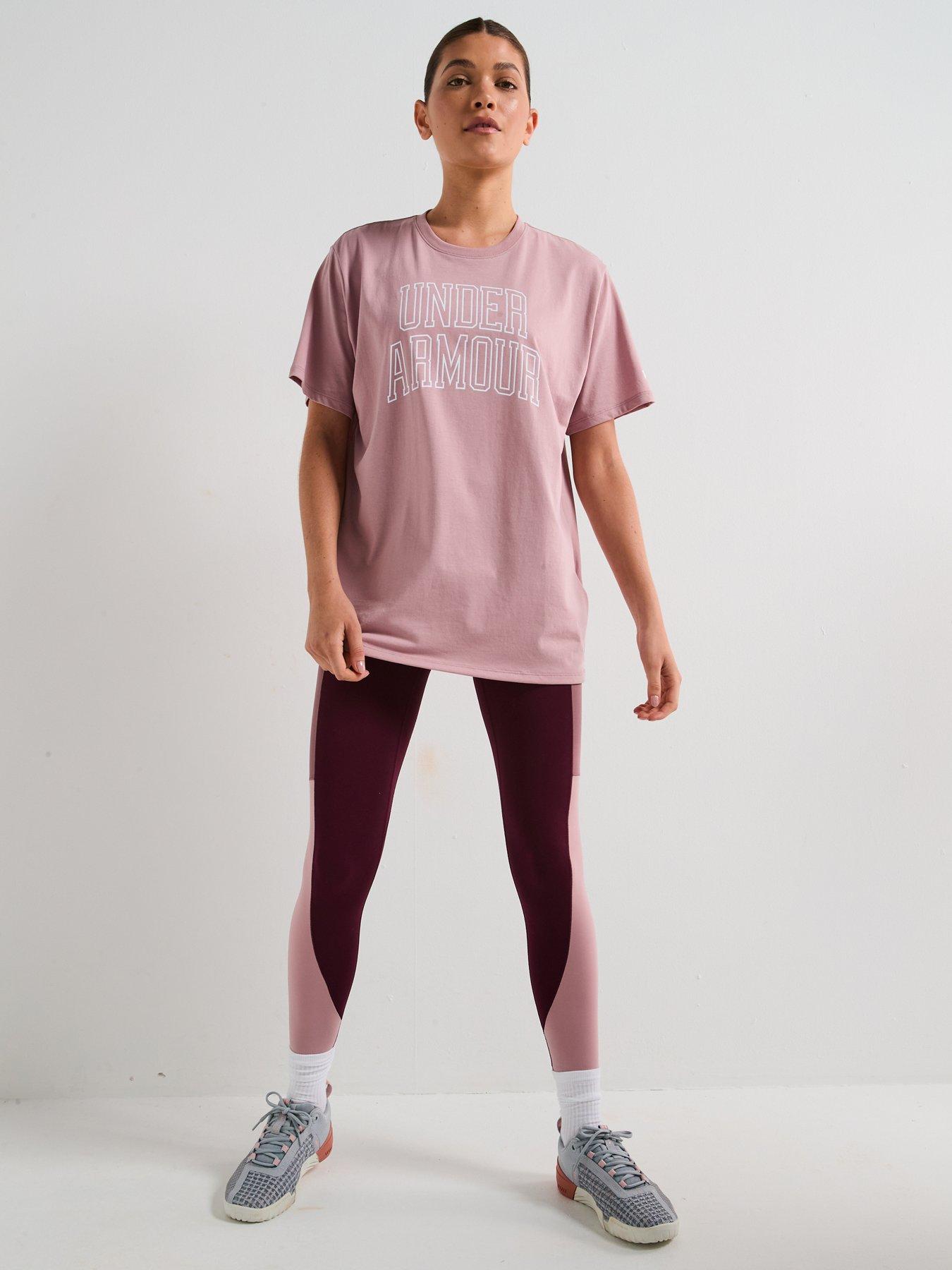 Image 3 of 6 of UNDER ARMOUR Womens Training Rival Oversized Campus Tee - Pink