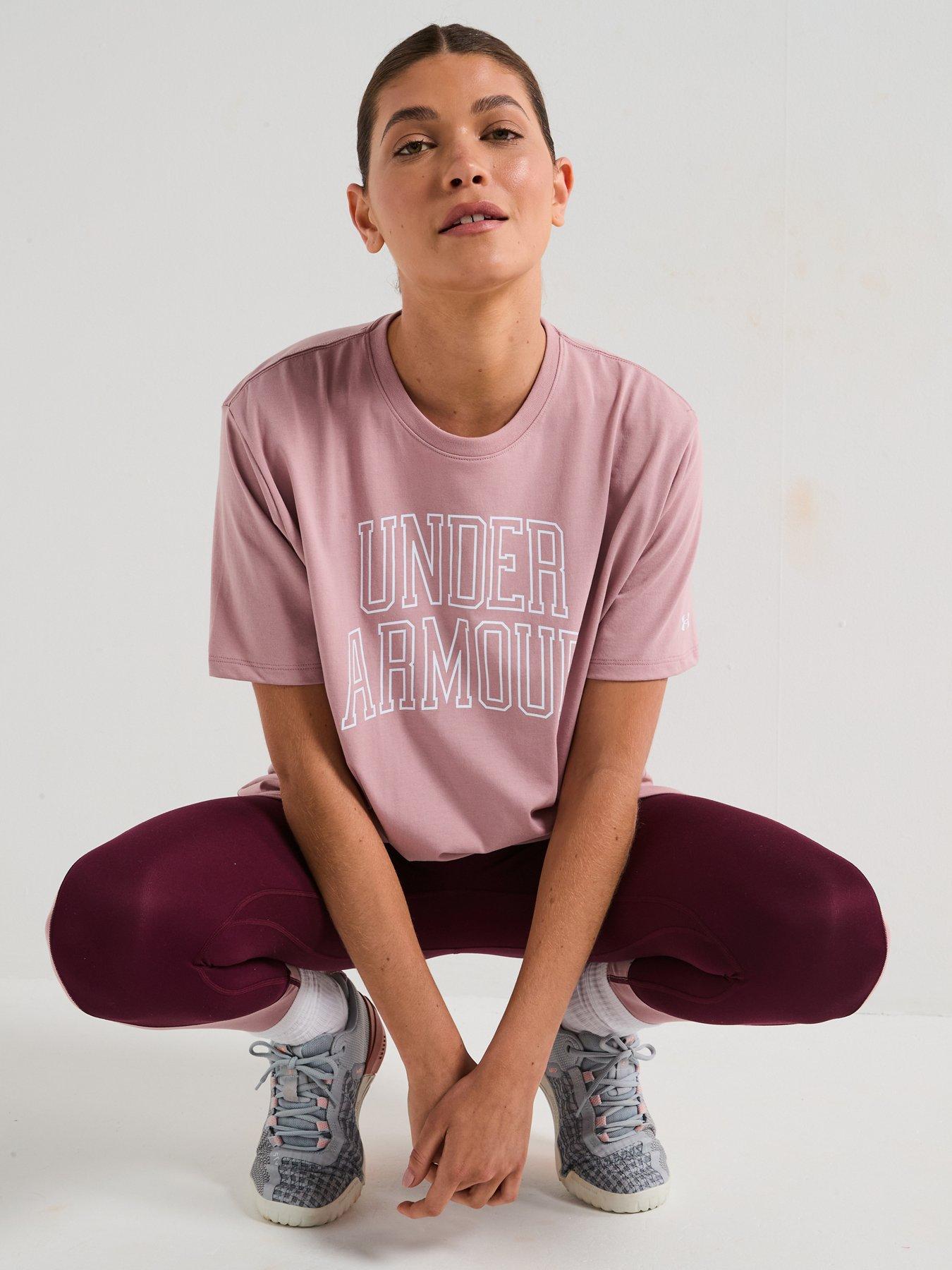 Image 6 of 6 of UNDER ARMOUR Womens Training Rival Oversized Campus Tee - Pink