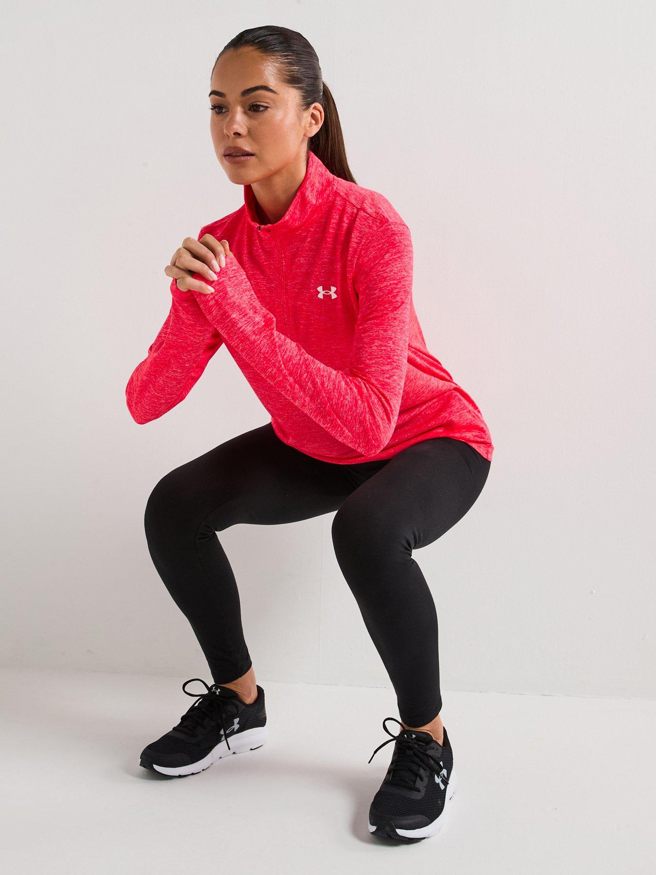 UNDER ARMOUR Womens Training Tech Twist 1/2 Zip Top - Red