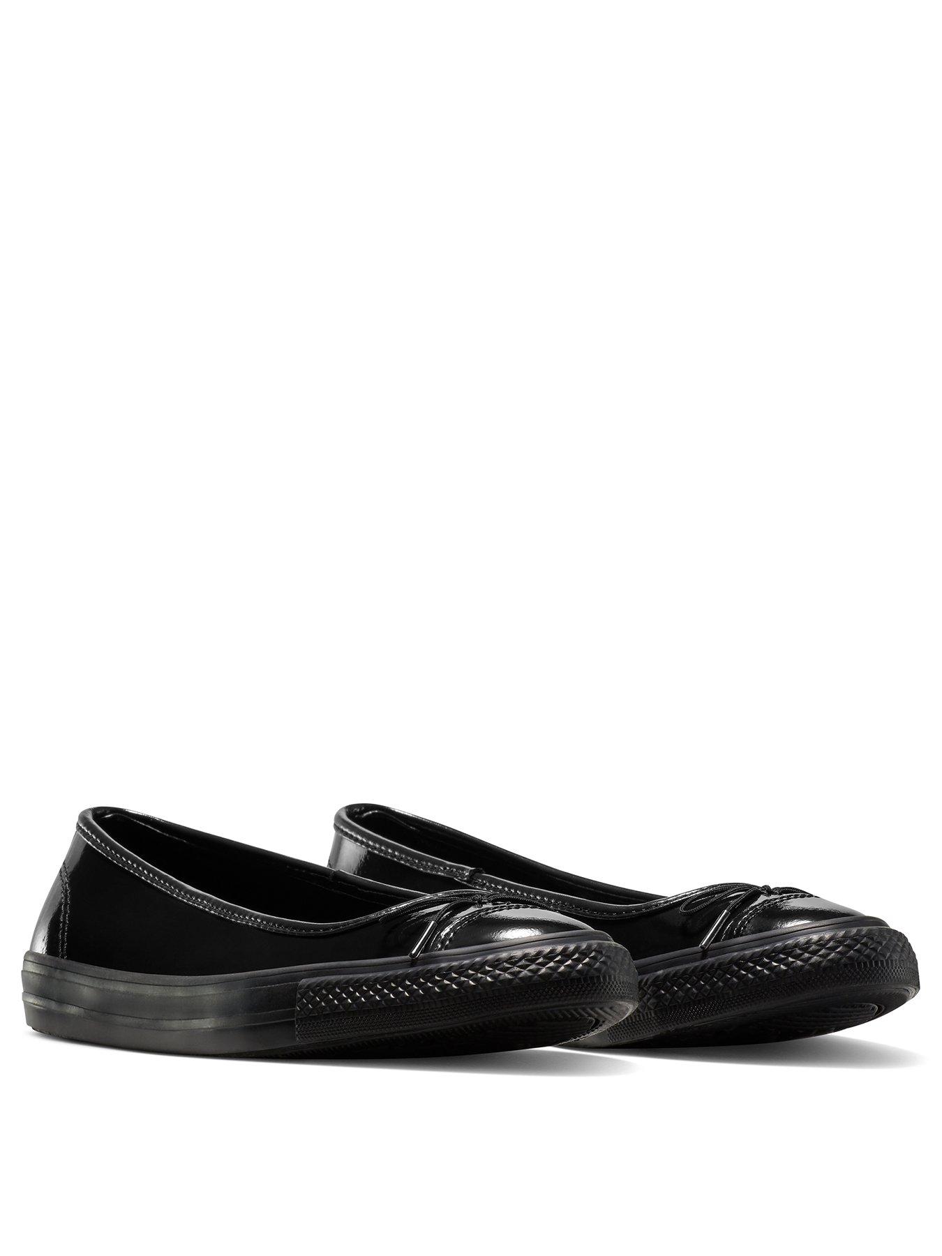 Image 2 of 6 of Converse Womens Chuck Taylor All Star Dainty Ballerina Patent Leather Slip-On - Black
