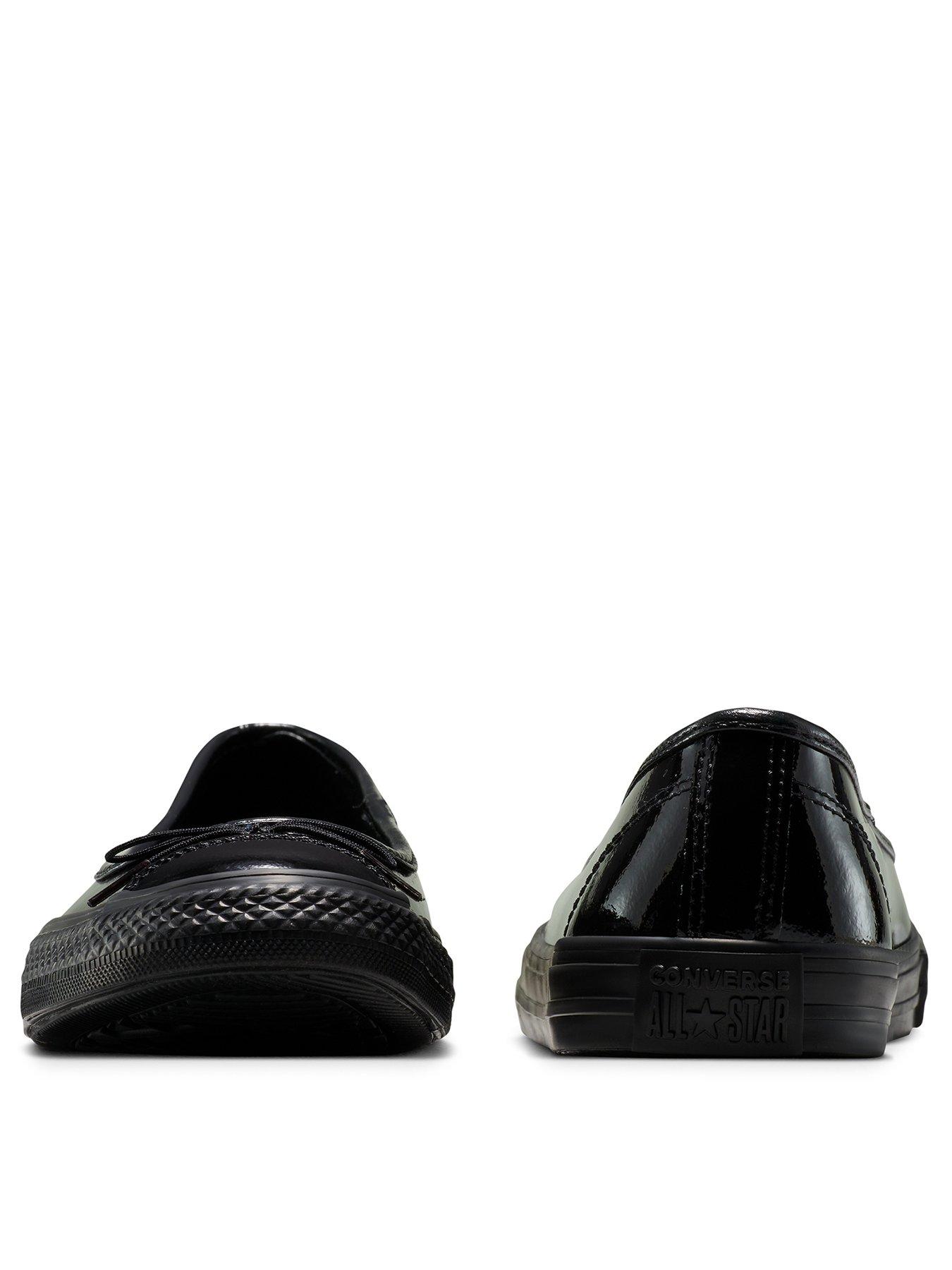 Image 3 of 6 of Converse Womens Chuck Taylor All Star Dainty Ballerina Patent Leather Slip-On - Black