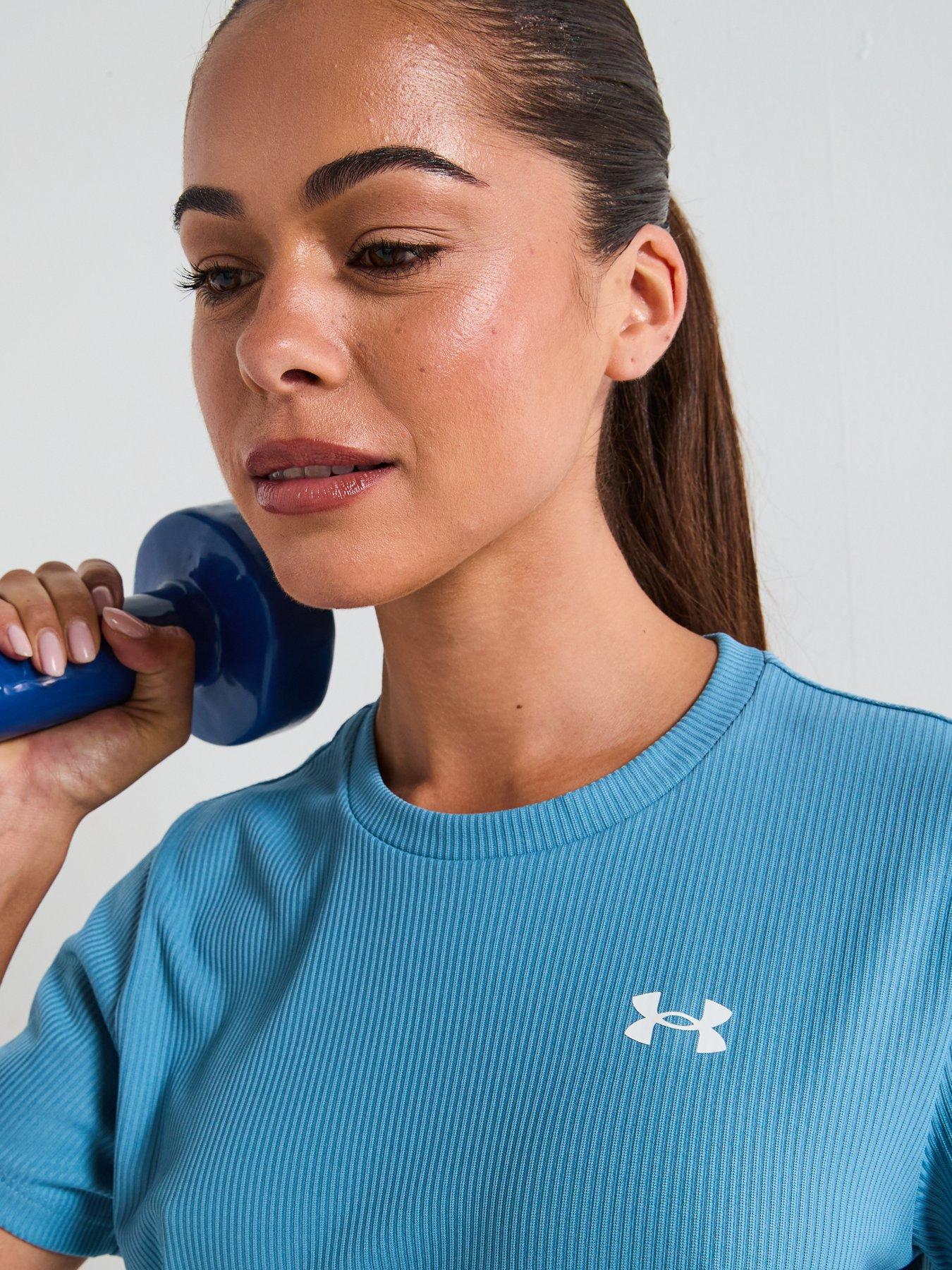  image of under-armour-womens-training-tech-rib-t-shirt-blue