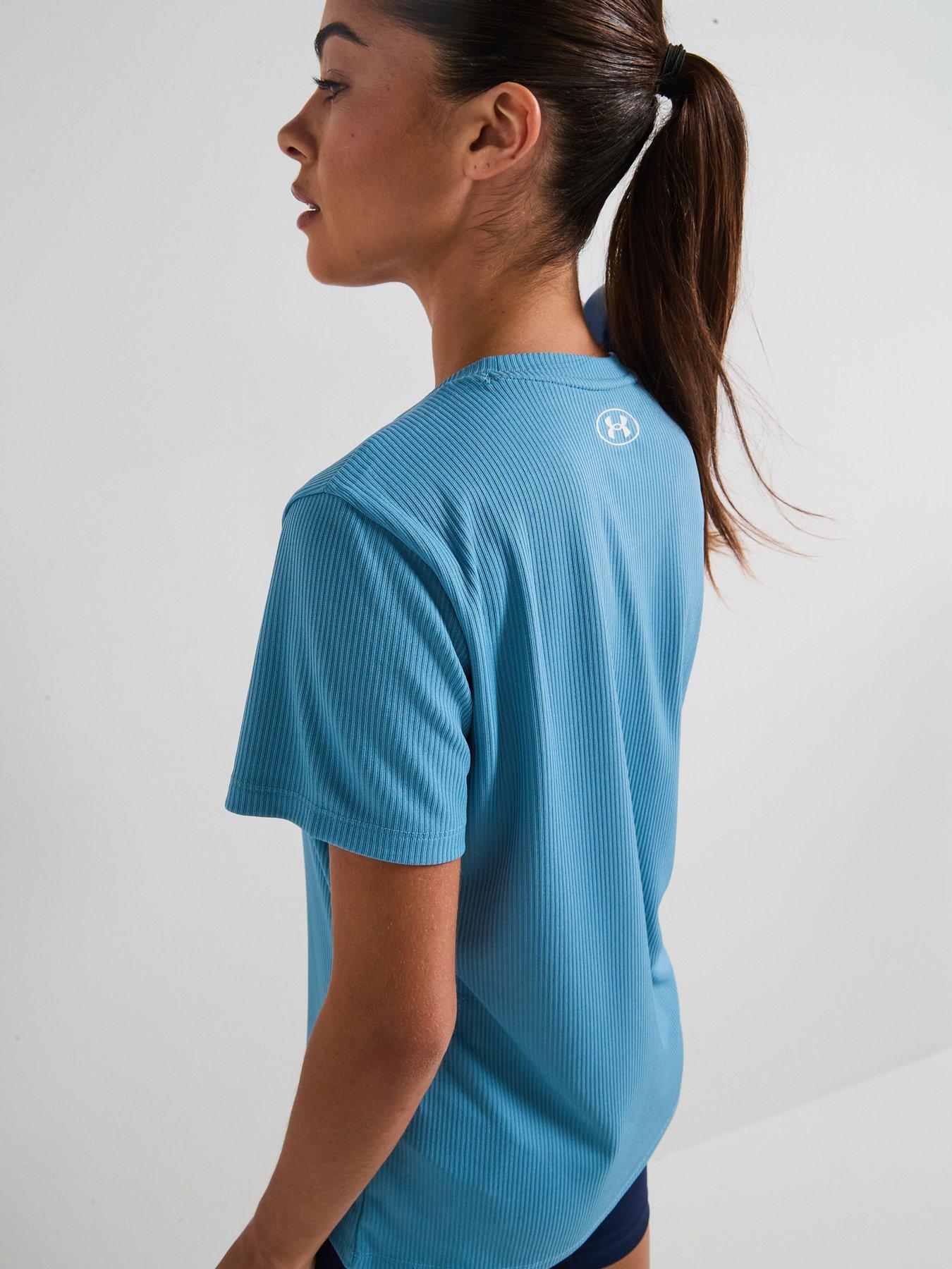  image of under-armour-womens-training-tech-rib-t-shirt-blue