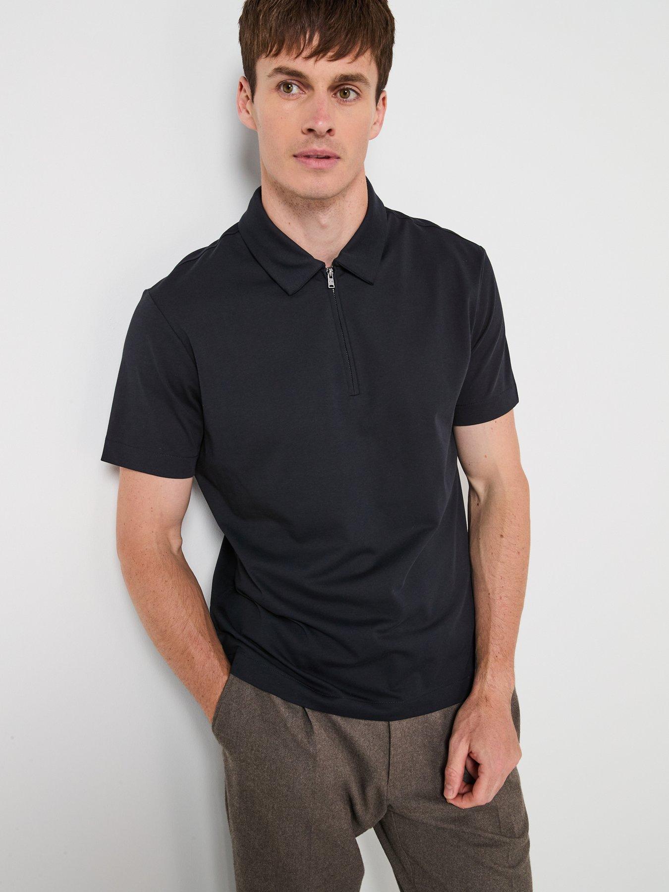 mango-carle-zip-neck-short-sleeve-polo-shirt-navy
