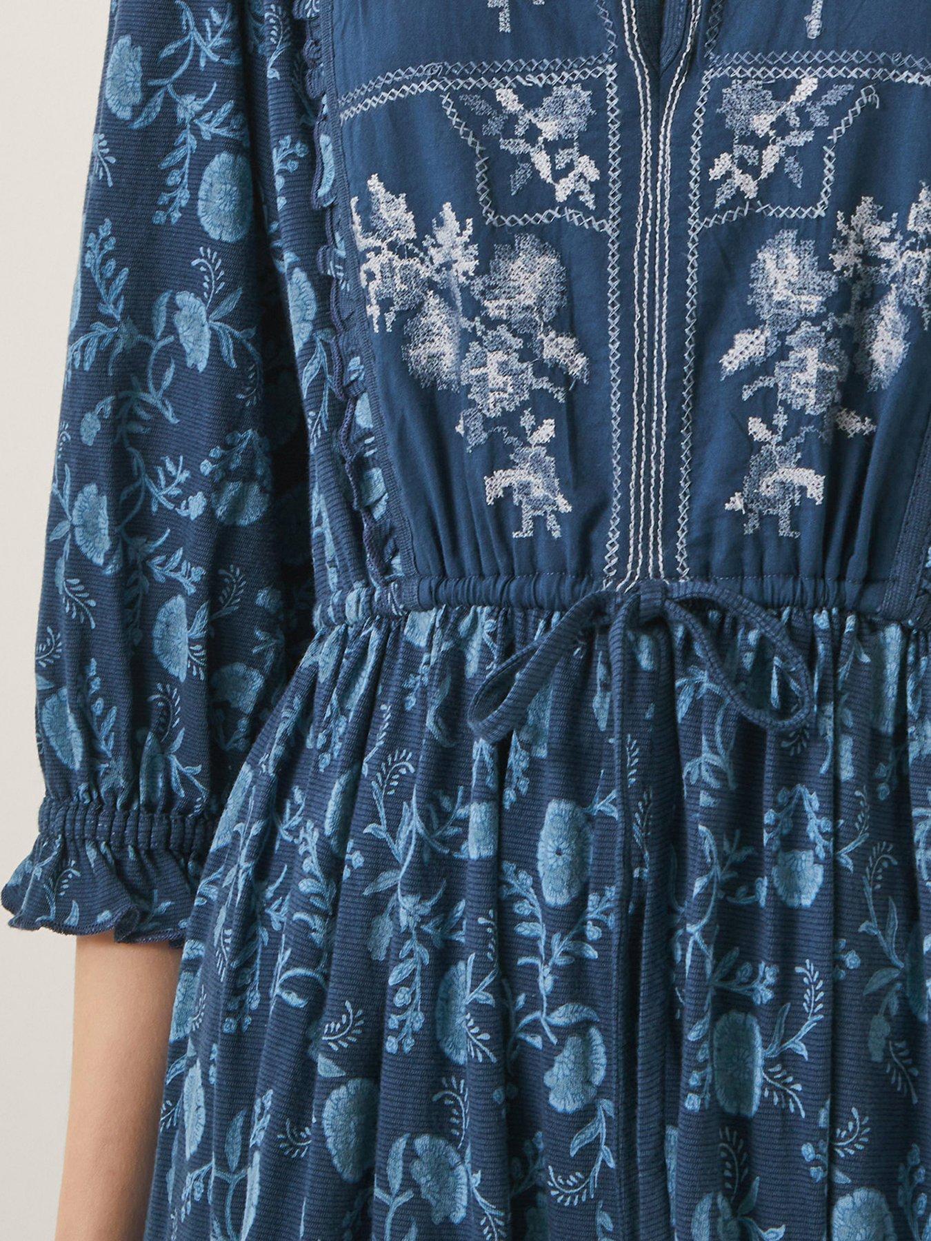 Image 5 of 5 of Monsoon Sofia Print Jersey Dress - Blue