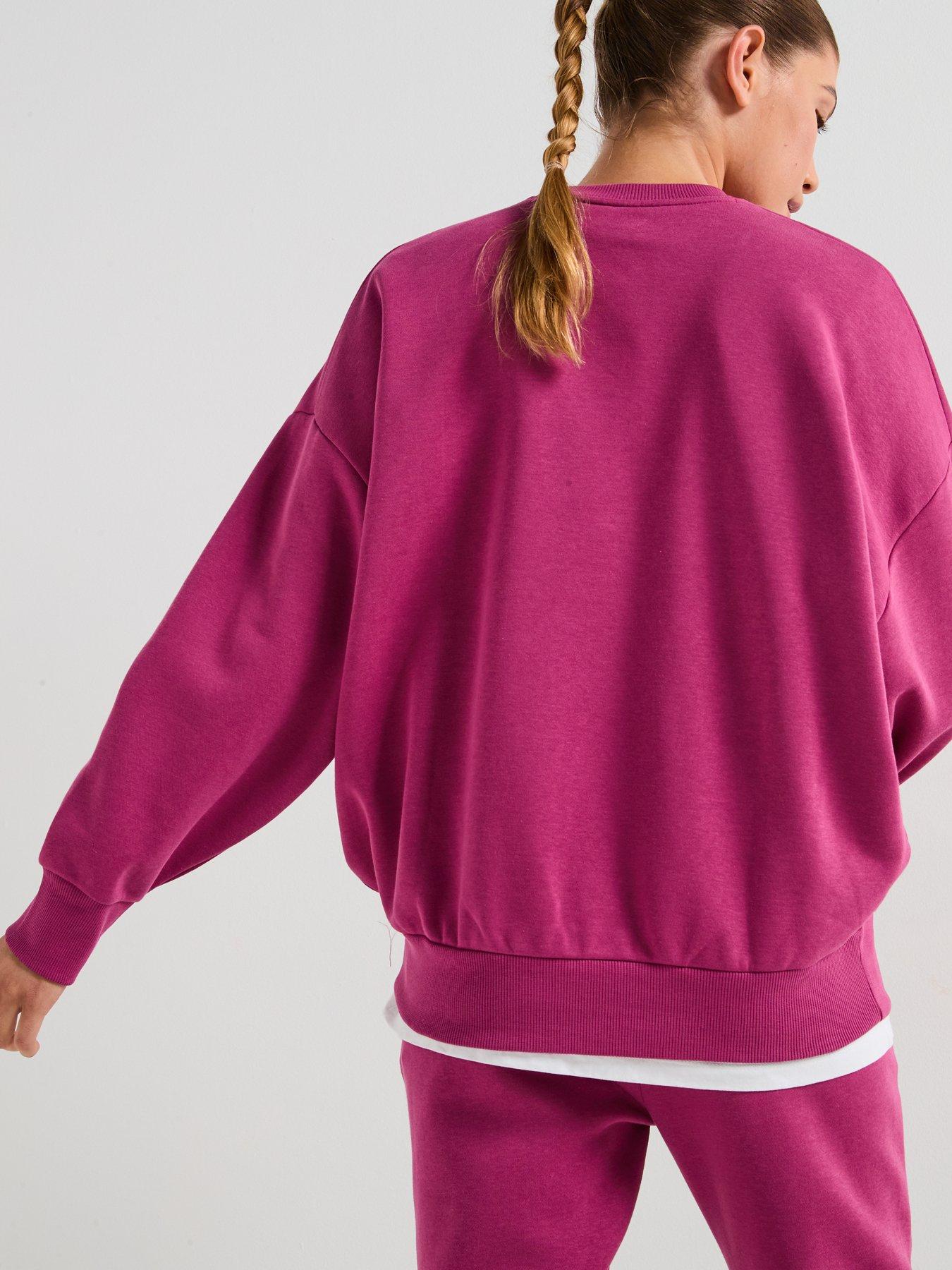 Image 2 of 6 of UNDER ARMOUR Womens Training Rival Fleece Oversized Crew Sweat - Burgundy