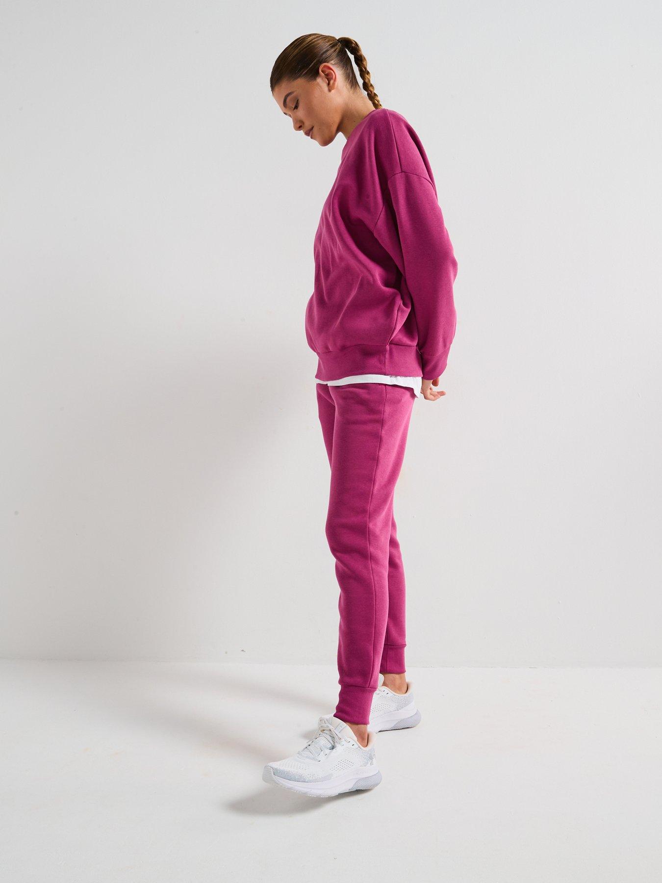 Image 3 of 6 of UNDER ARMOUR Womens Training Rival Fleece Oversized Crew Sweat - Burgundy