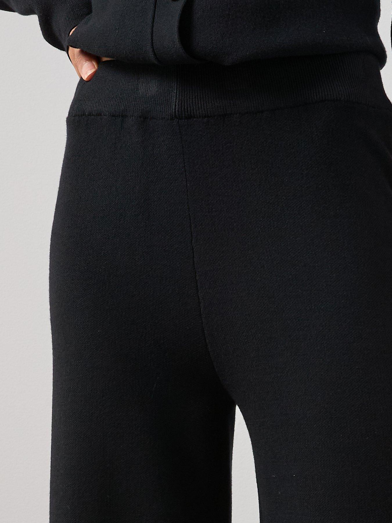 Image 5 of 6 of The Very Collection Wide Leg Knitted Trouser Co Ord - Black
