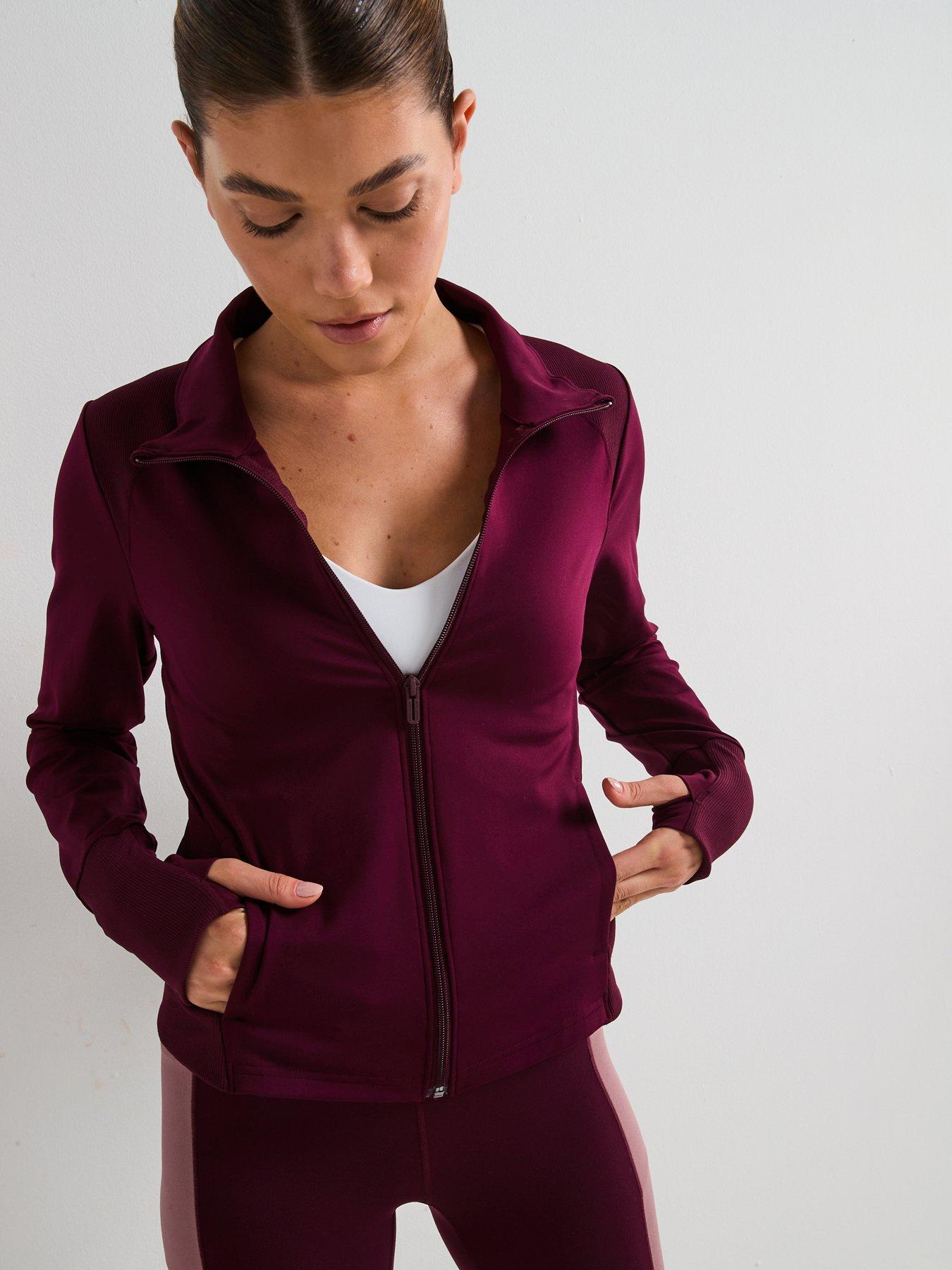 undefined Womens Training Meridian Jacket - Burgundy