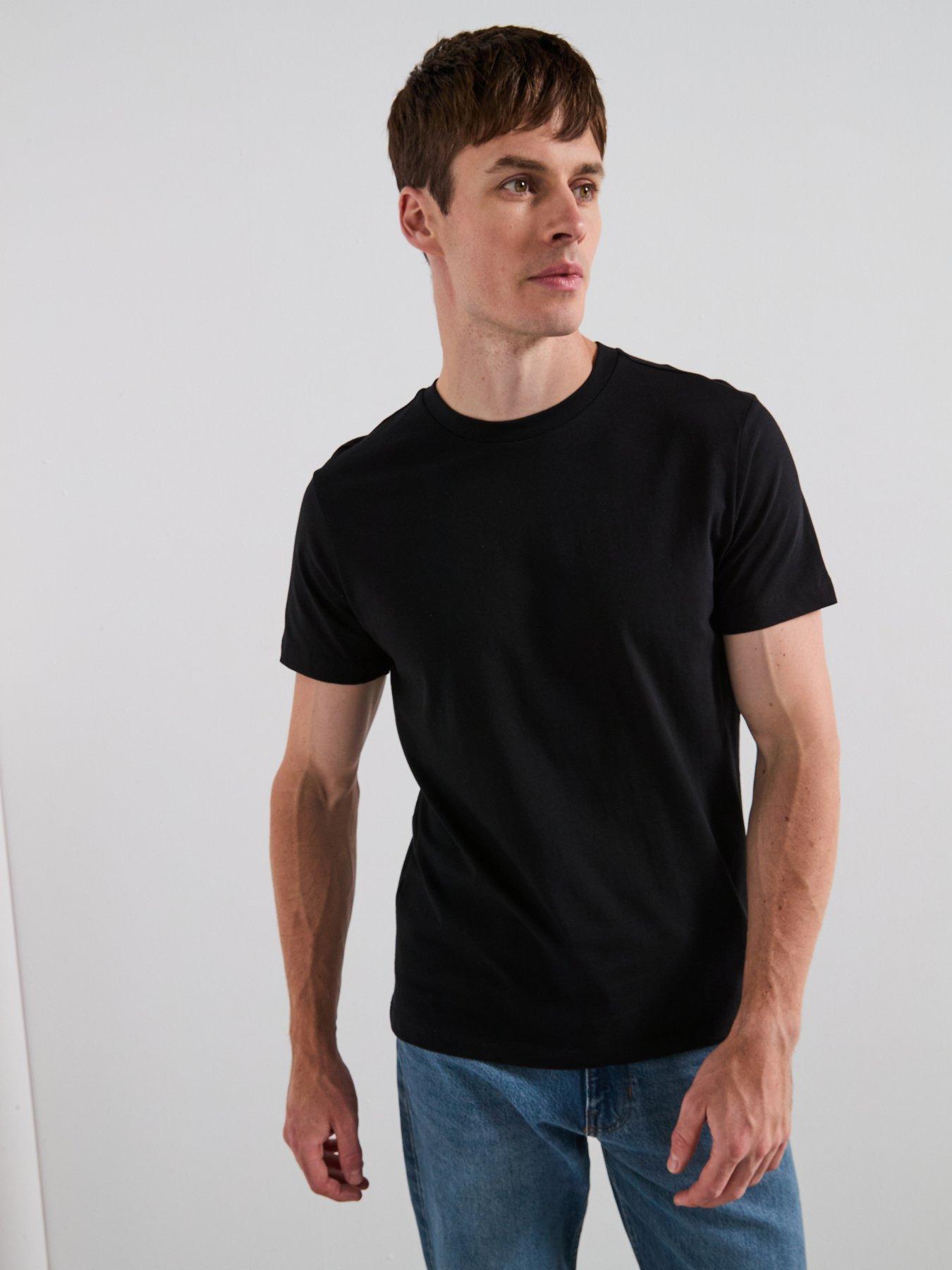 undefined Cherlo Cotton Crew Neck Short Sleeve T-Shirt - Black