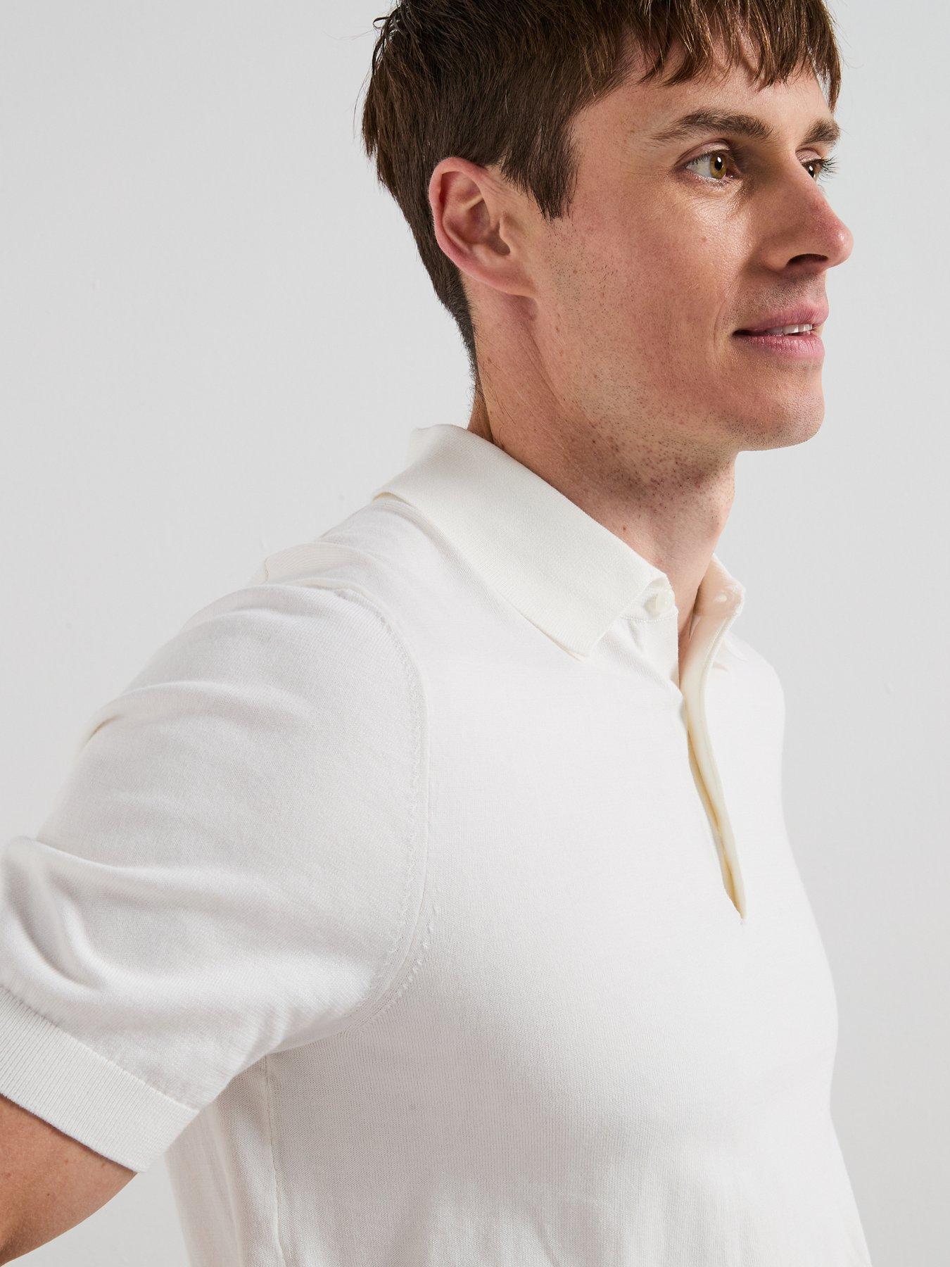  image of mango-arraona-short-sleeve-polo-shirt-cream