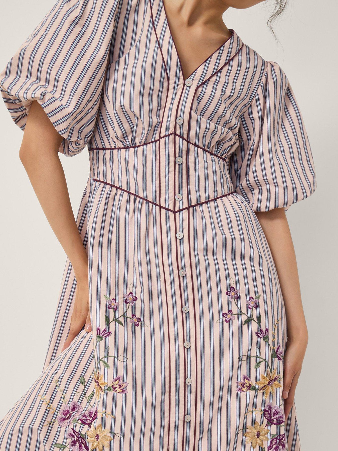 Image 4 of 4 of Monsoon Alexis Embroidered Dress - Pink