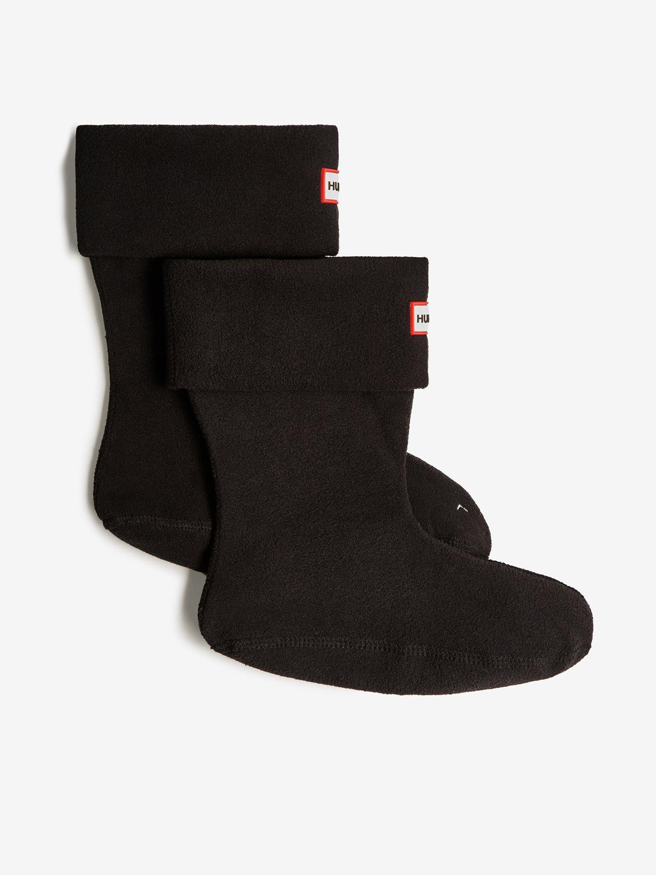 Hunter Fleece Short Boot Socks - Black