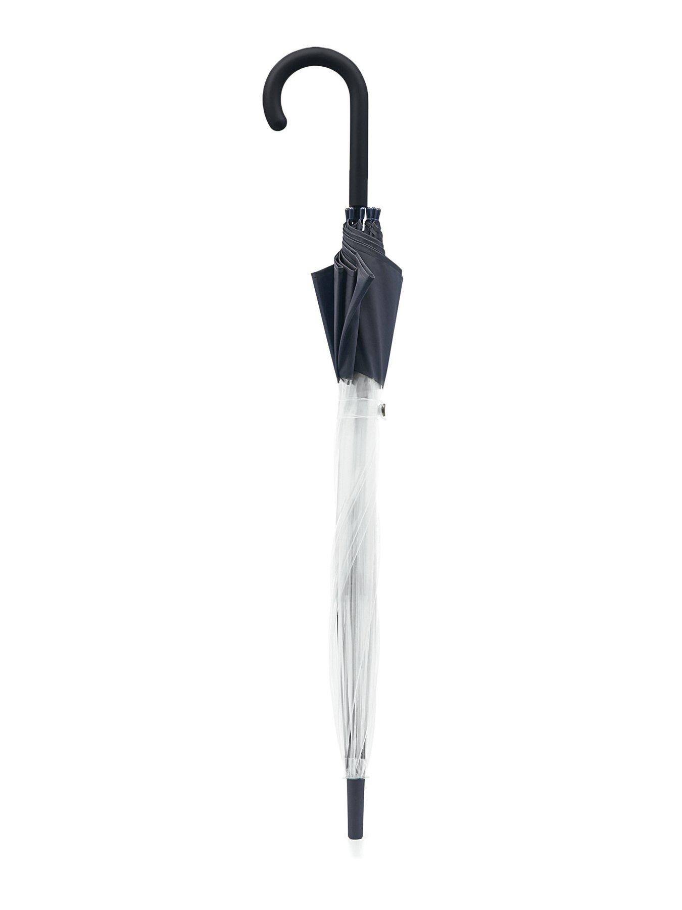 Image 2 of 3 of Hunter Transparent Moustache Bubble Umbrella - Navy