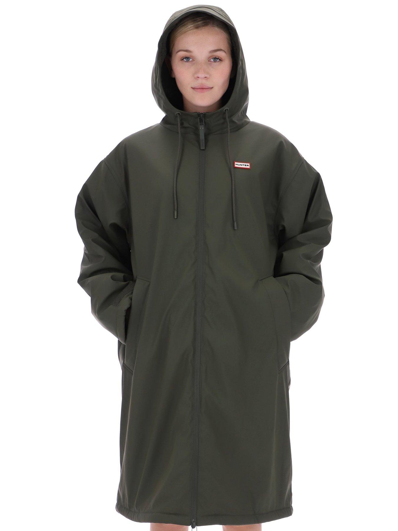  image of hunter-cocoon-cloak-cocoon-fleece-lined-cloak-khaki