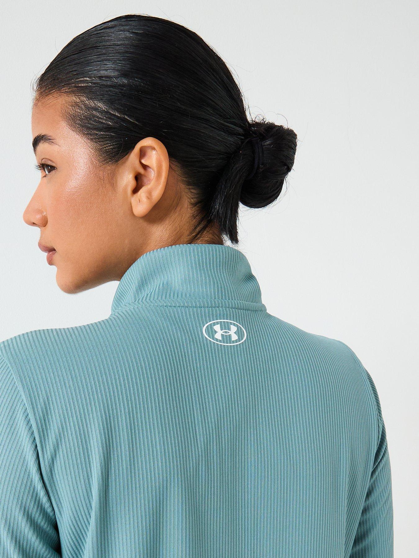 Image 4 of 6 of UNDER ARMOUR Womens Training Tech Rib 1/2 Zip Top - Green
