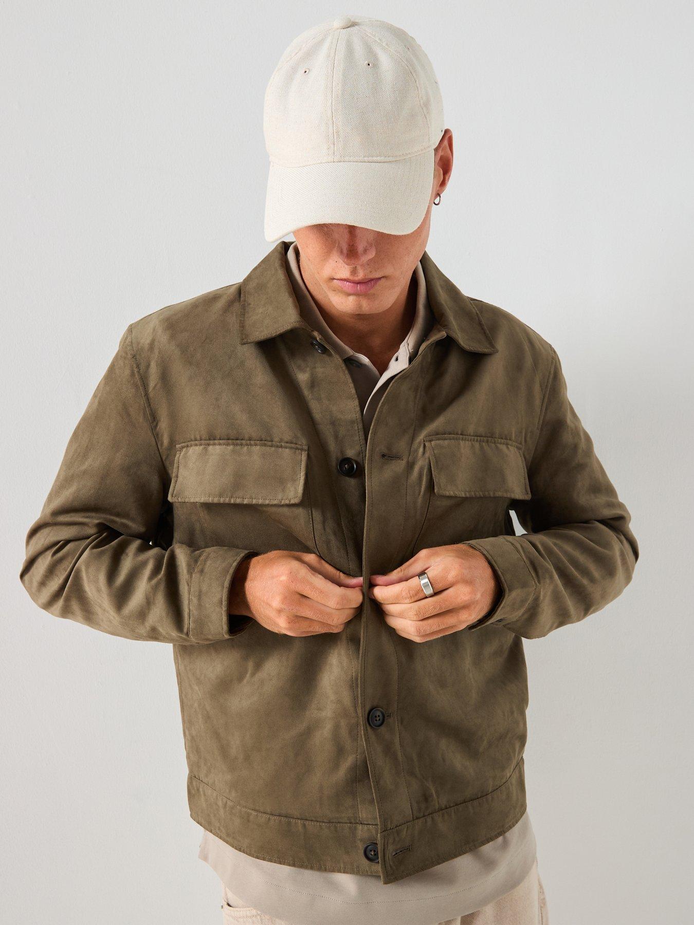 Mango Zonza Faux Suede Jacket - Khaki