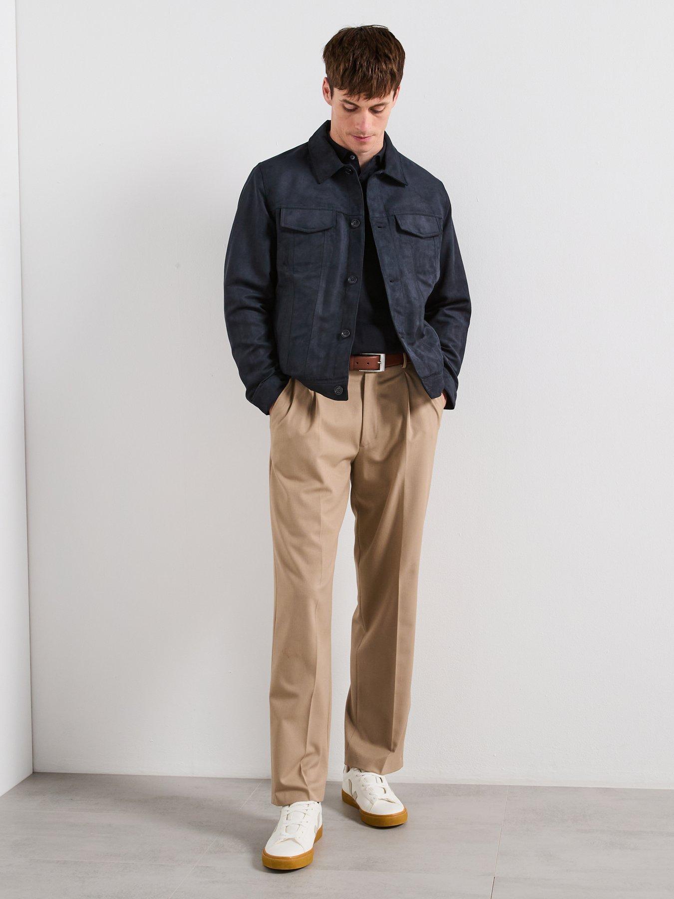 Image 3 of 6 of Mango Egan Faux Suede Jacket - Navy