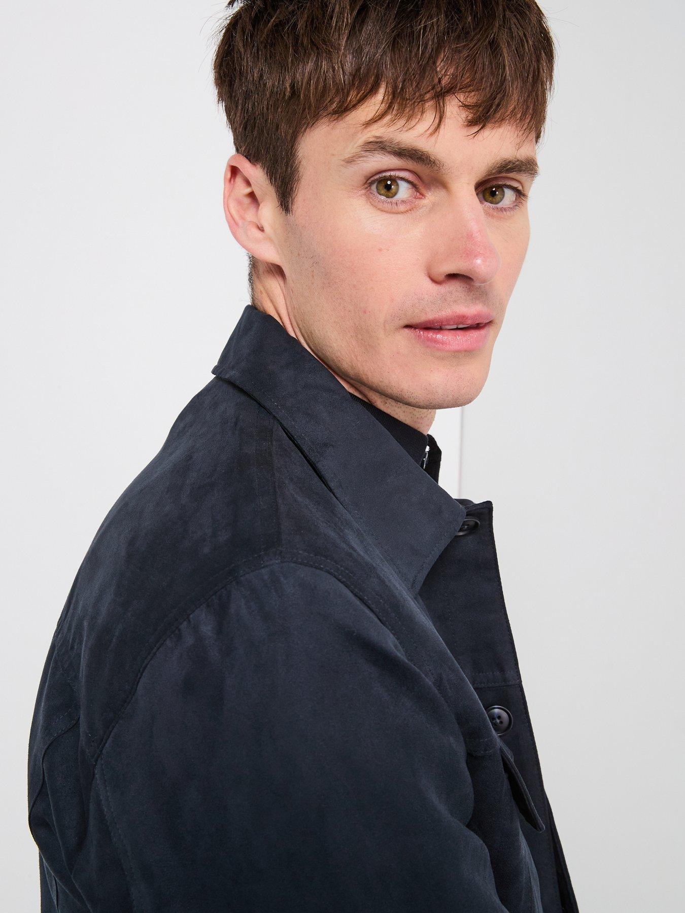 Image 5 of 6 of Mango Egan Faux Suede Jacket - Navy