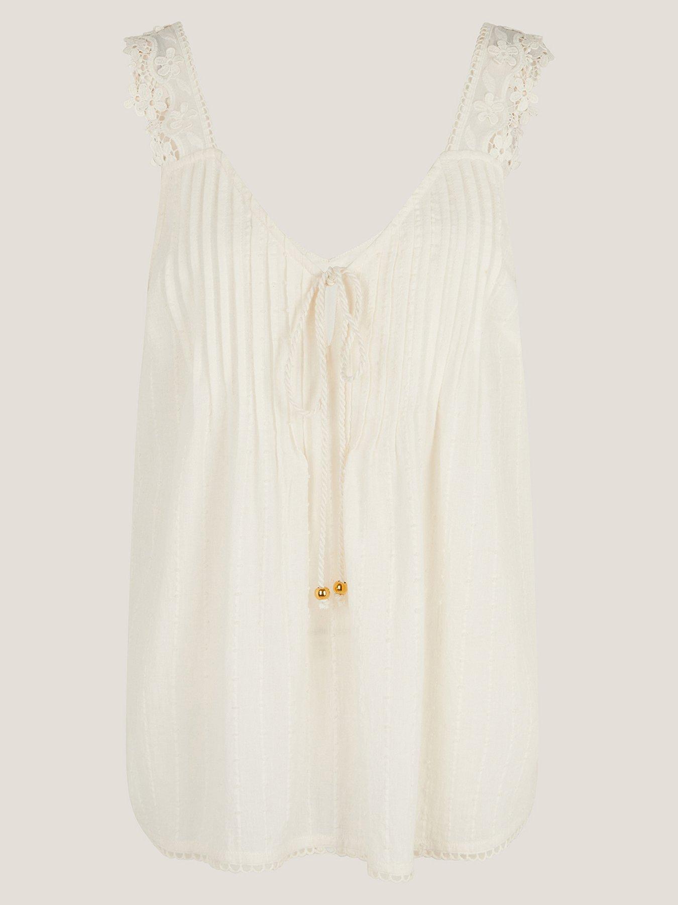  image of monsoon-celia-lace-pintuck-cami-cream