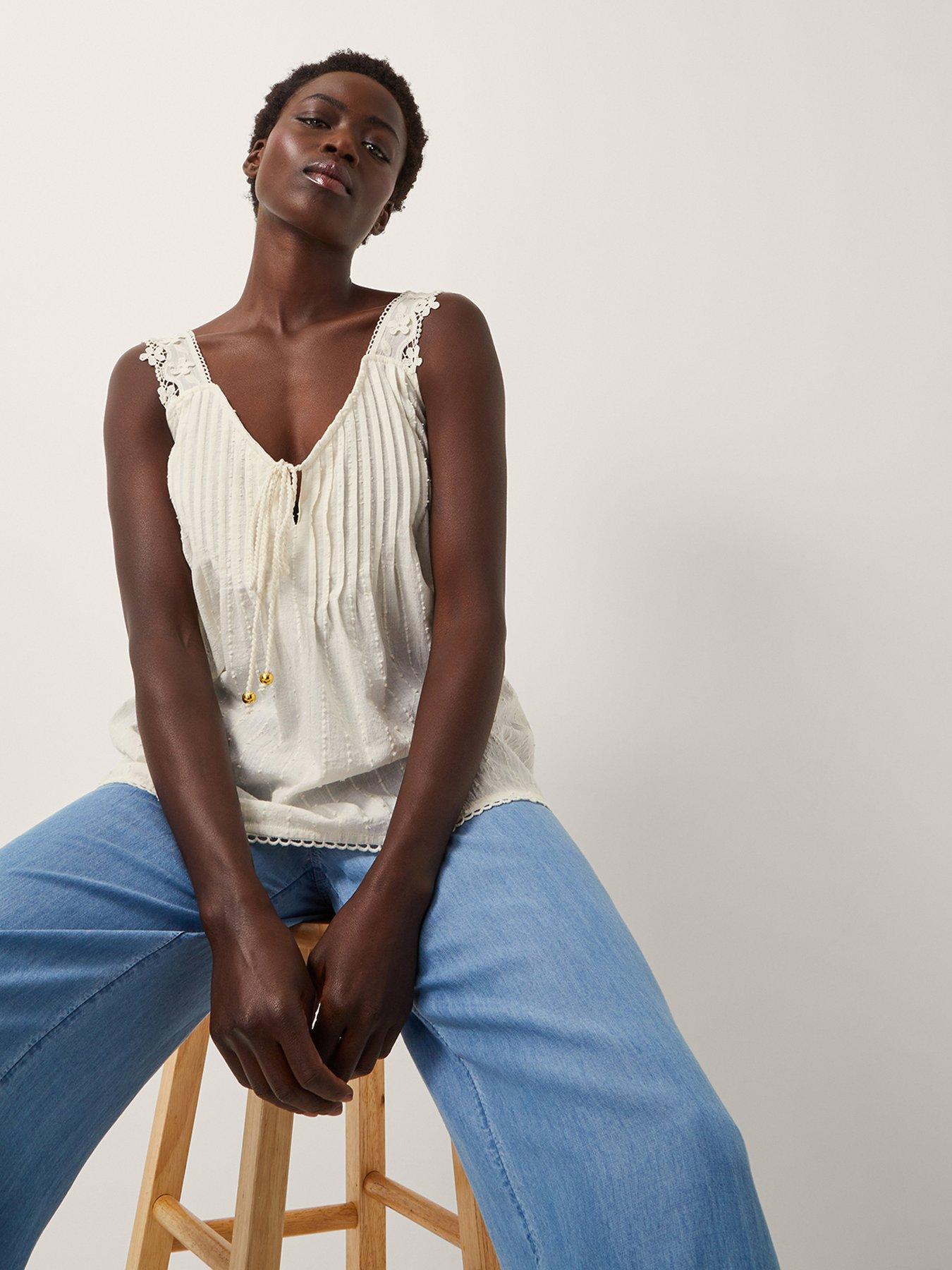  image of monsoon-celia-lace-pintuck-cami-cream