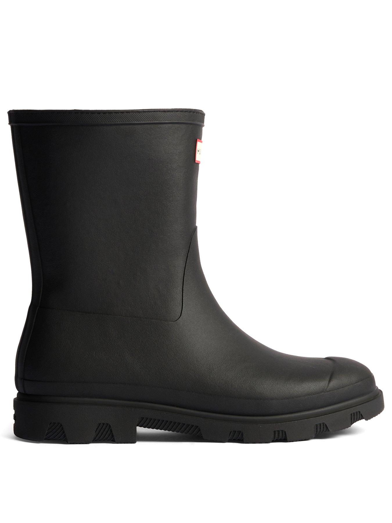 image of hunter-downpour-short-insulated-wellington-boot-black