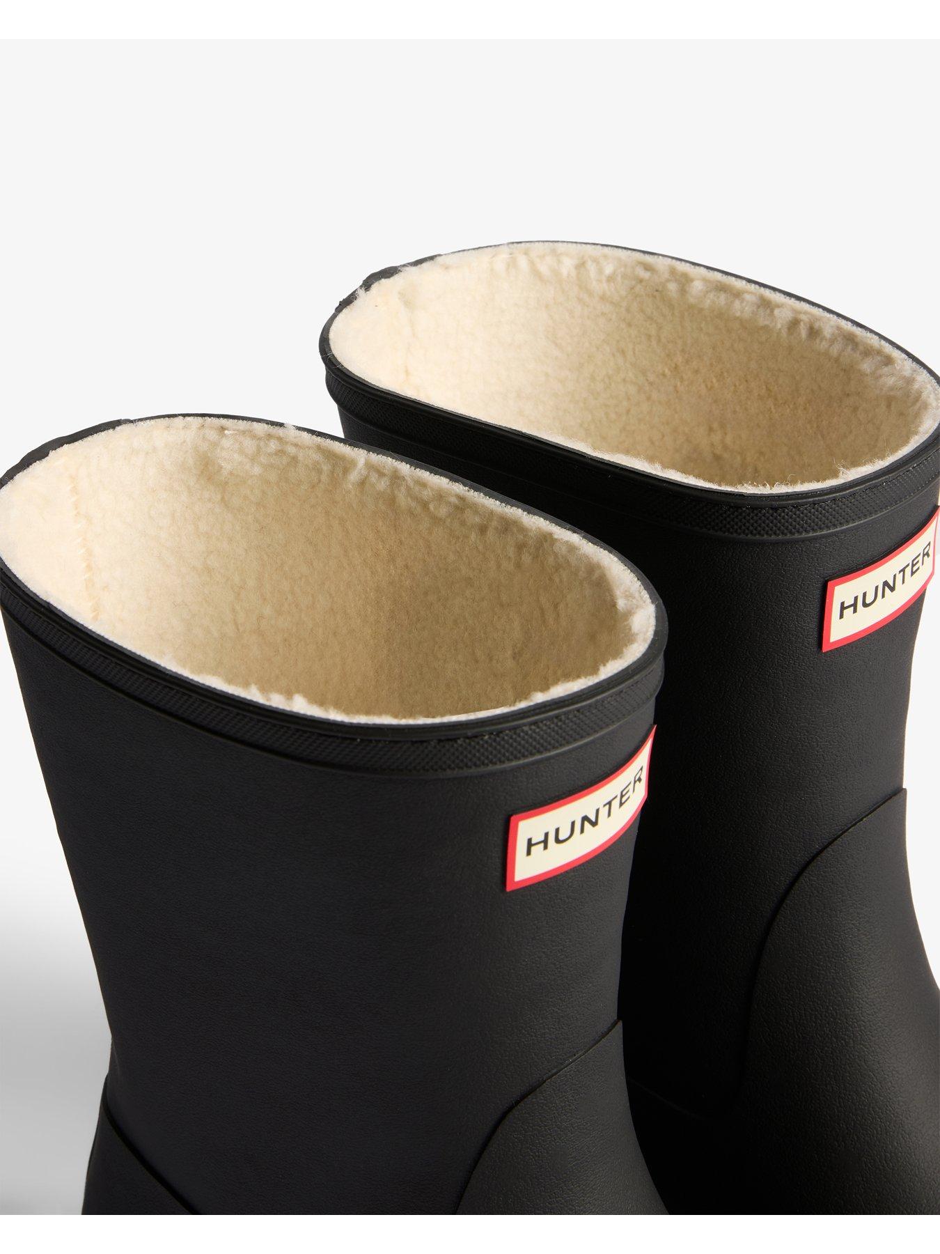 image of hunter-downpour-short-insulated-wellington-boot-black