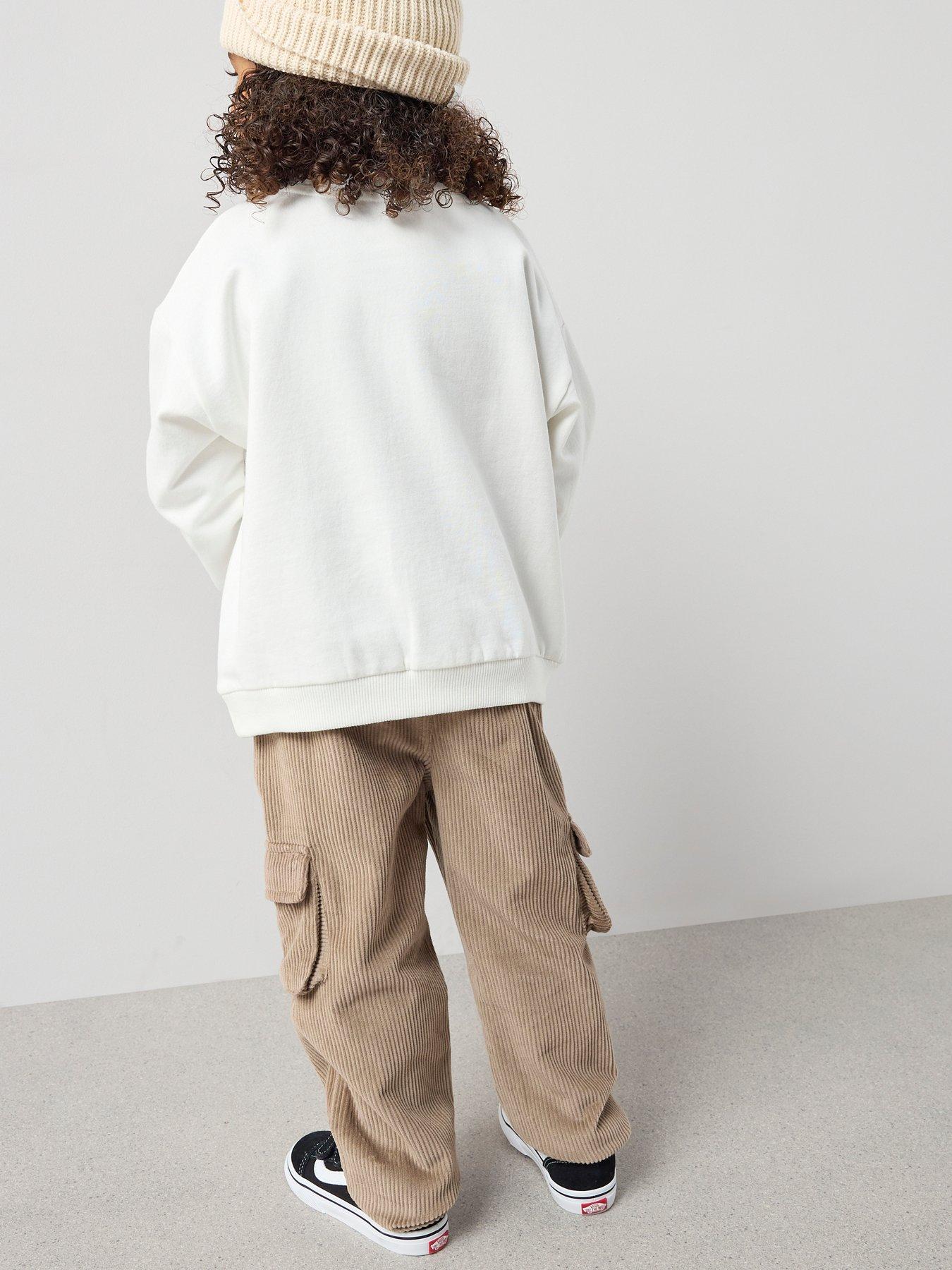 Image 2 of 6 of The Very Collection Boys Croissant Sweatshirt And Cord Trouser Set - Stone Beige