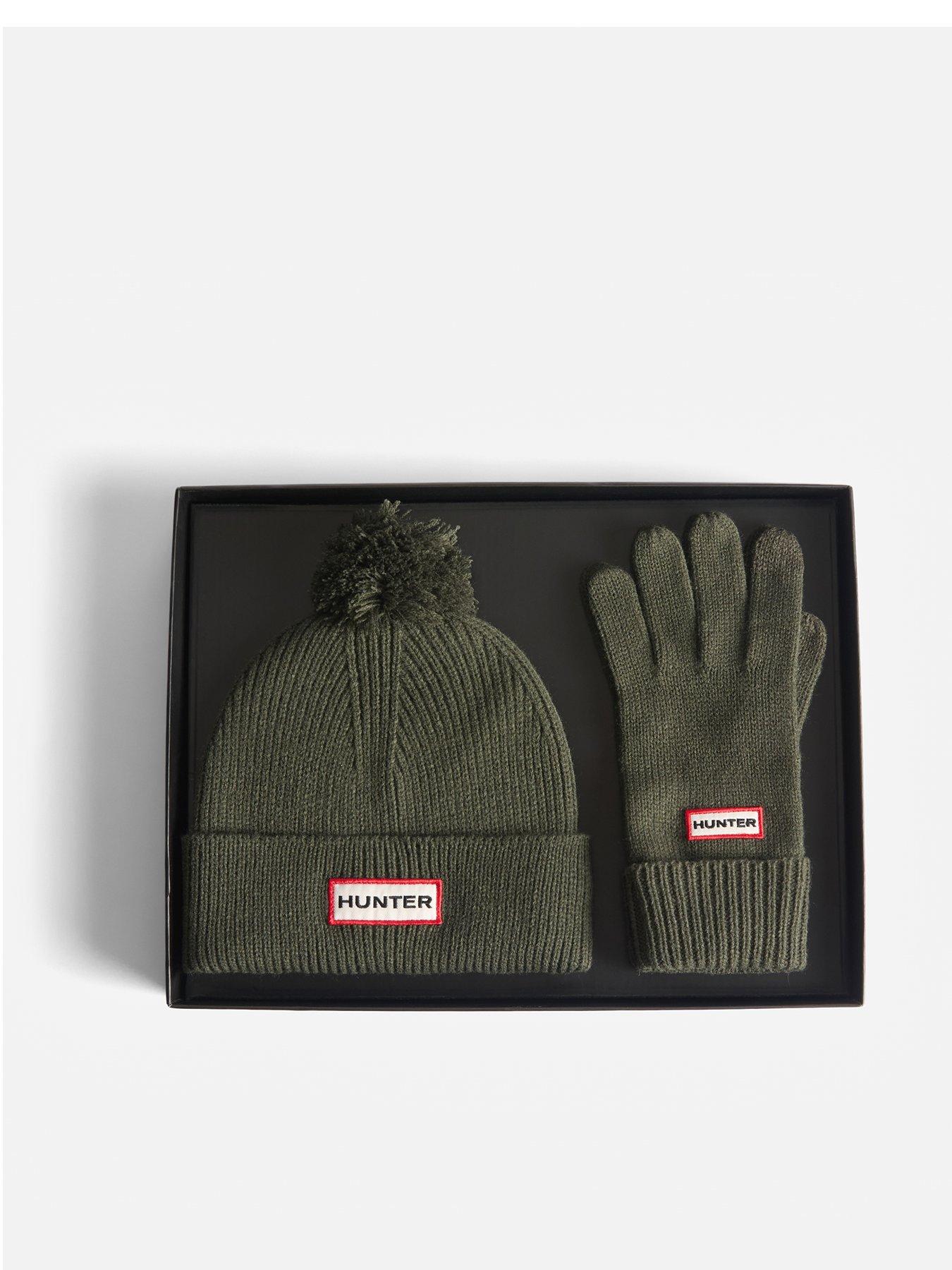 Hunter Ribbed Pom Beanie/Gloves Box Set - Khaki