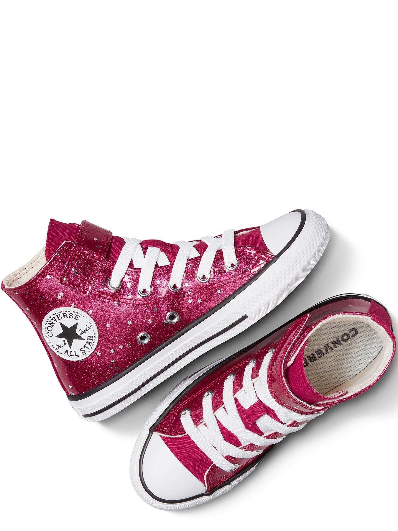 Image 4 of 7 of Converse Kids Chuck Taylor All Star Glitter Easy-On High Tops - Pink