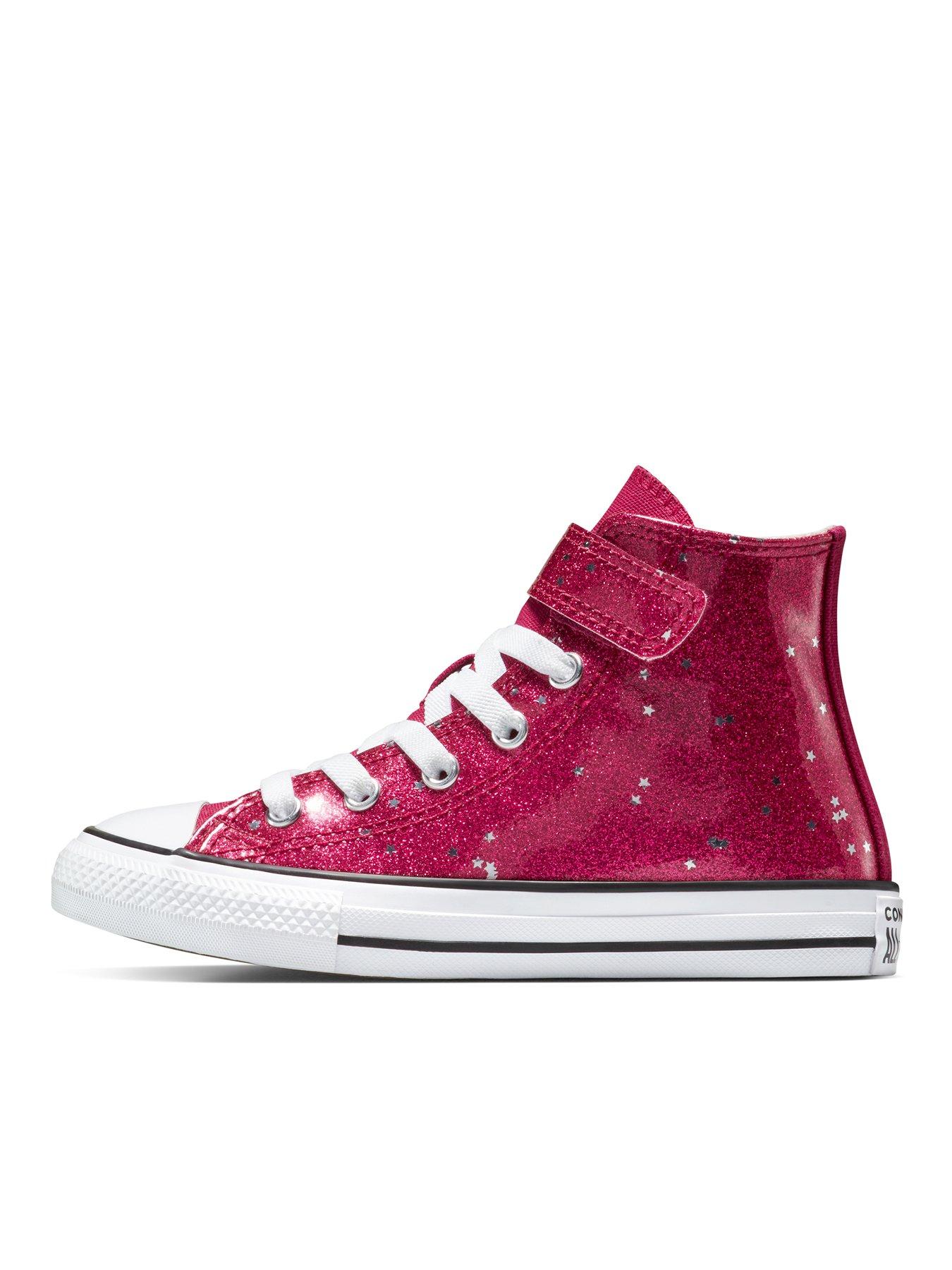 Image 6 of 7 of Converse Kids Chuck Taylor All Star Glitter Easy-On High Tops - Pink
