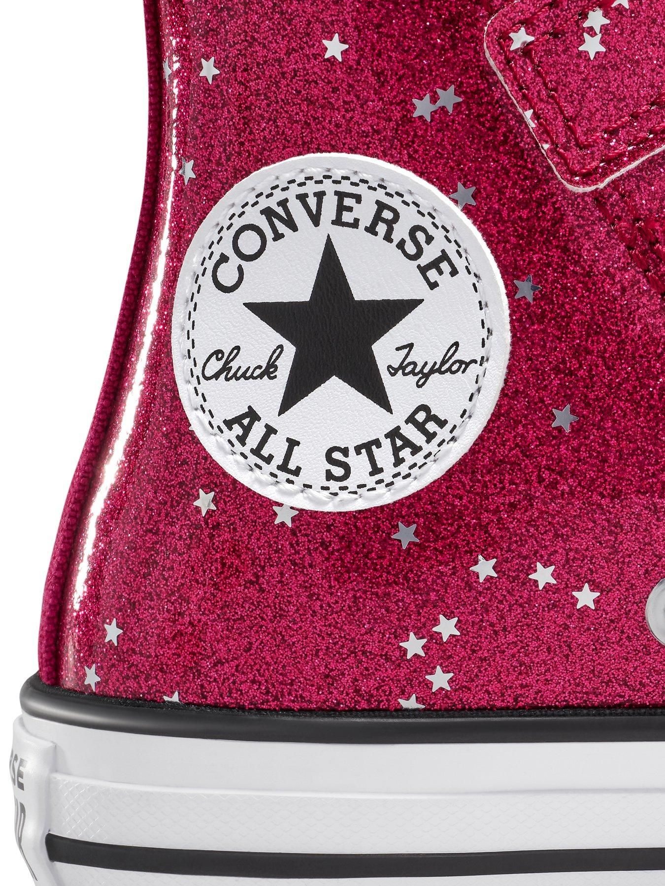 Image 7 of 7 of Converse Kids Chuck Taylor All Star Glitter Easy-On High Tops - Pink