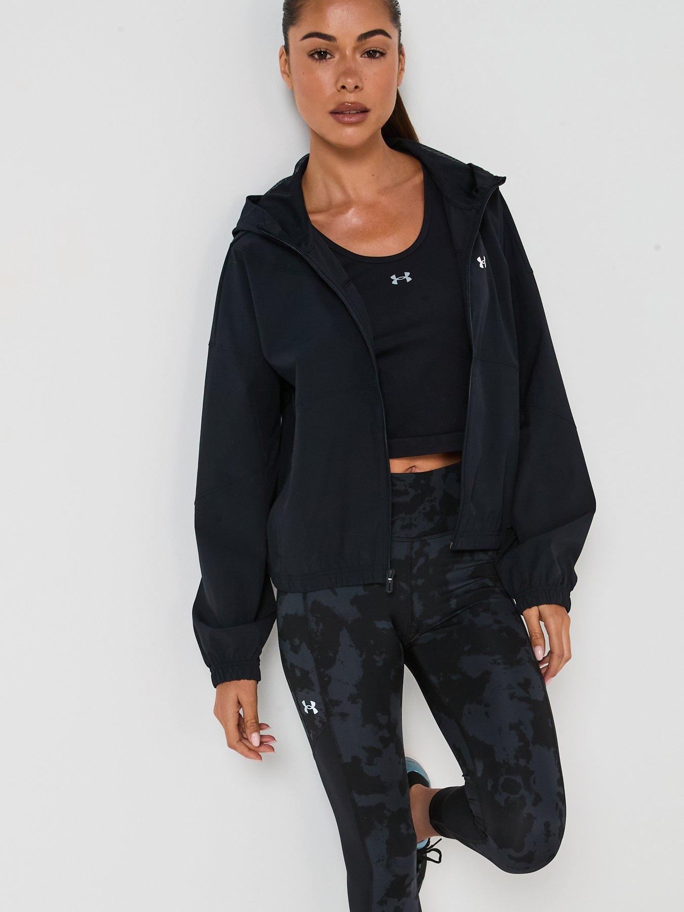 Image 1 of 6 of UNDER ARMOUR Womens Training Rival Woven Hooded Jacket - Black