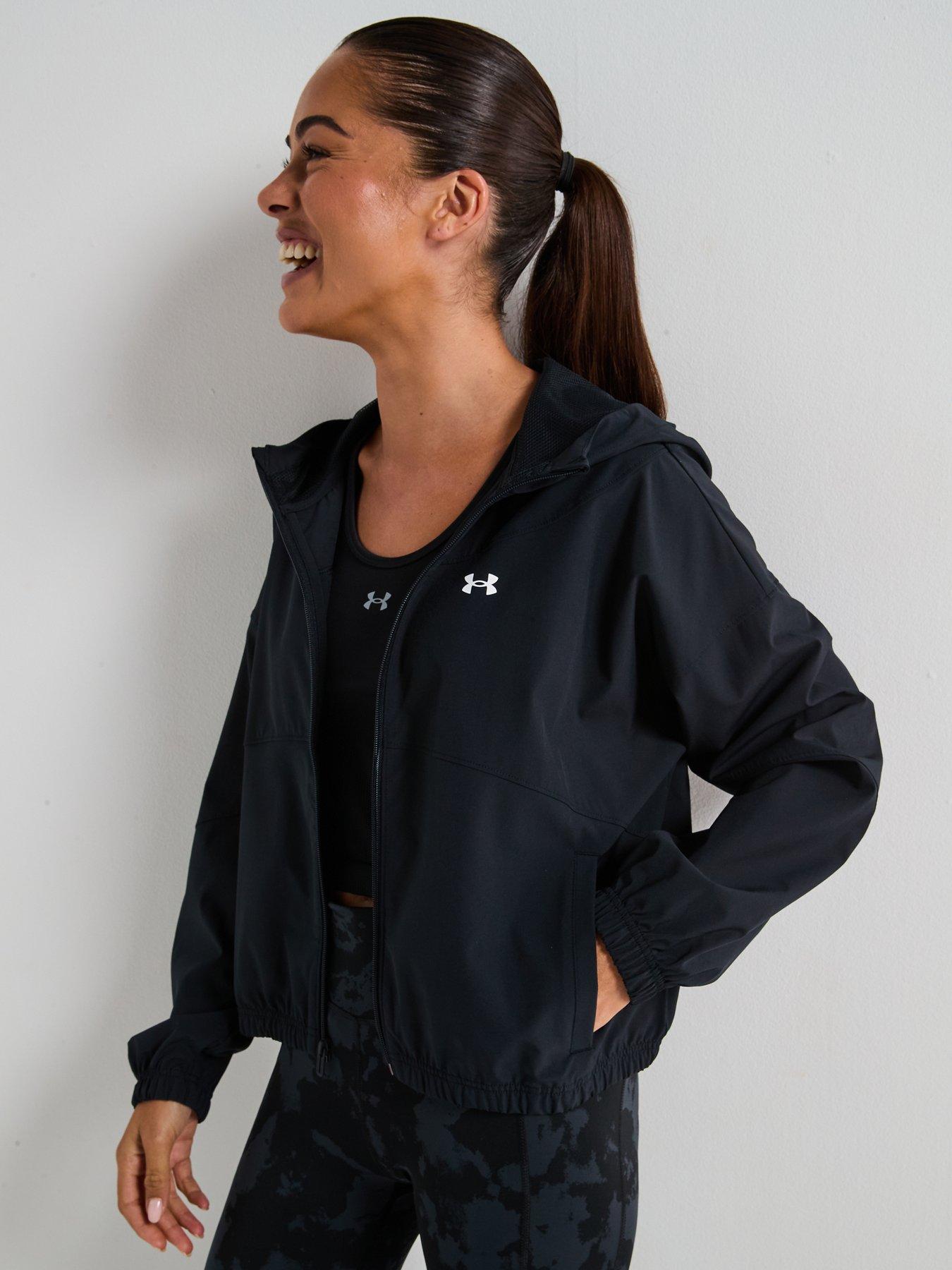 Image 5 of 6 of UNDER ARMOUR Womens Training Rival Woven Hooded Jacket - Black