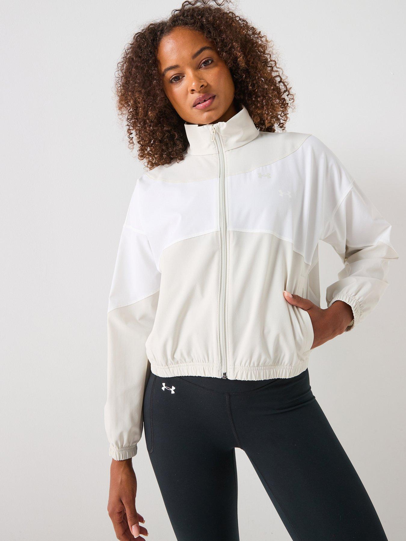  image of under-armour-womens-training-rival-woven-jacket-white
