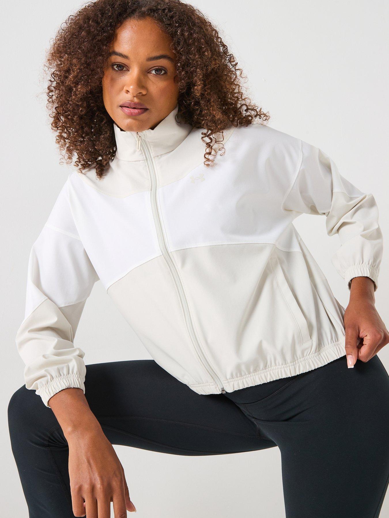  image of under-armour-womens-training-rival-woven-jacket-white