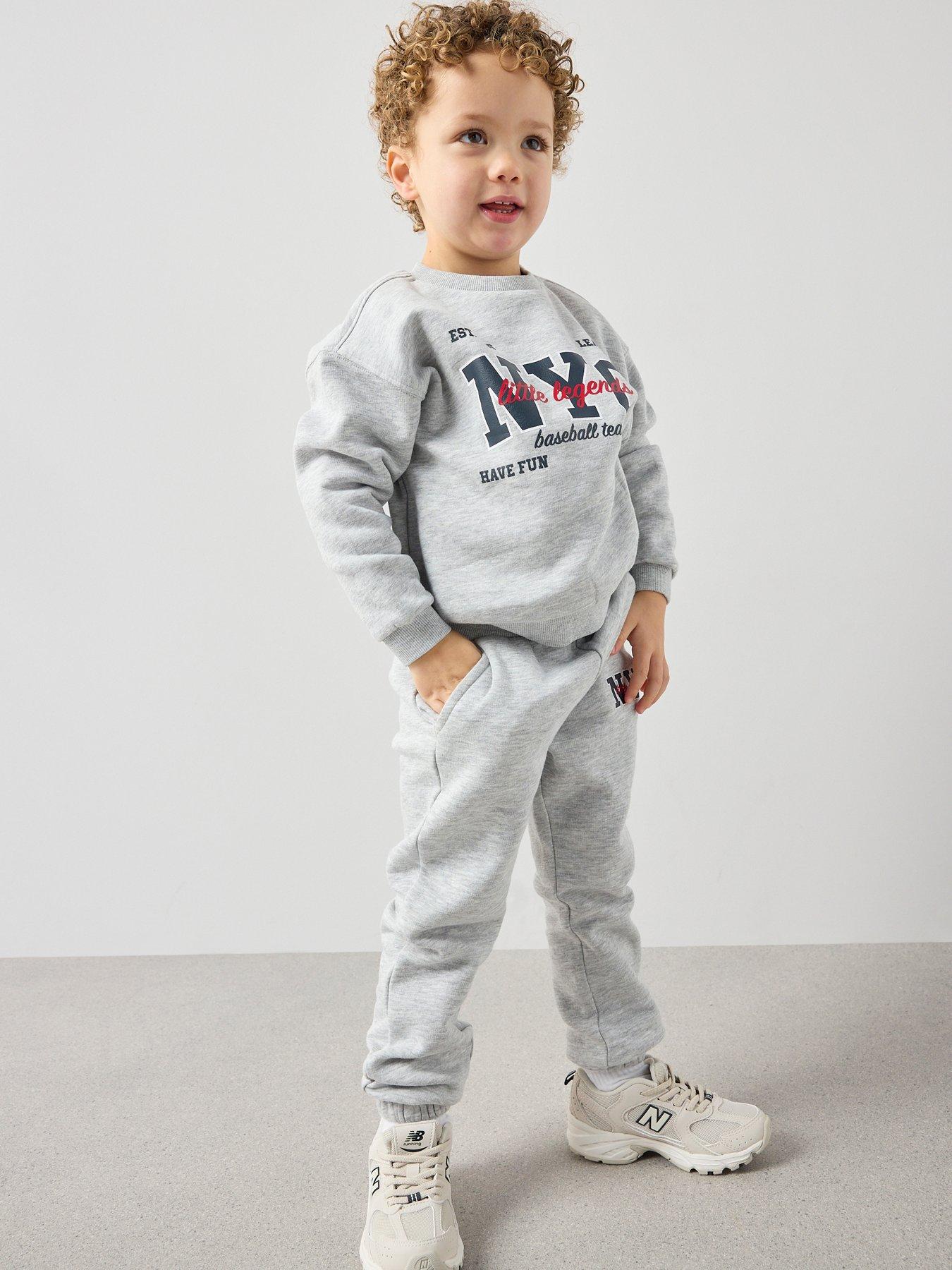  image of the-very-collection-boys-nyc-sweatshirt-and-joggers-outfit-set-grey