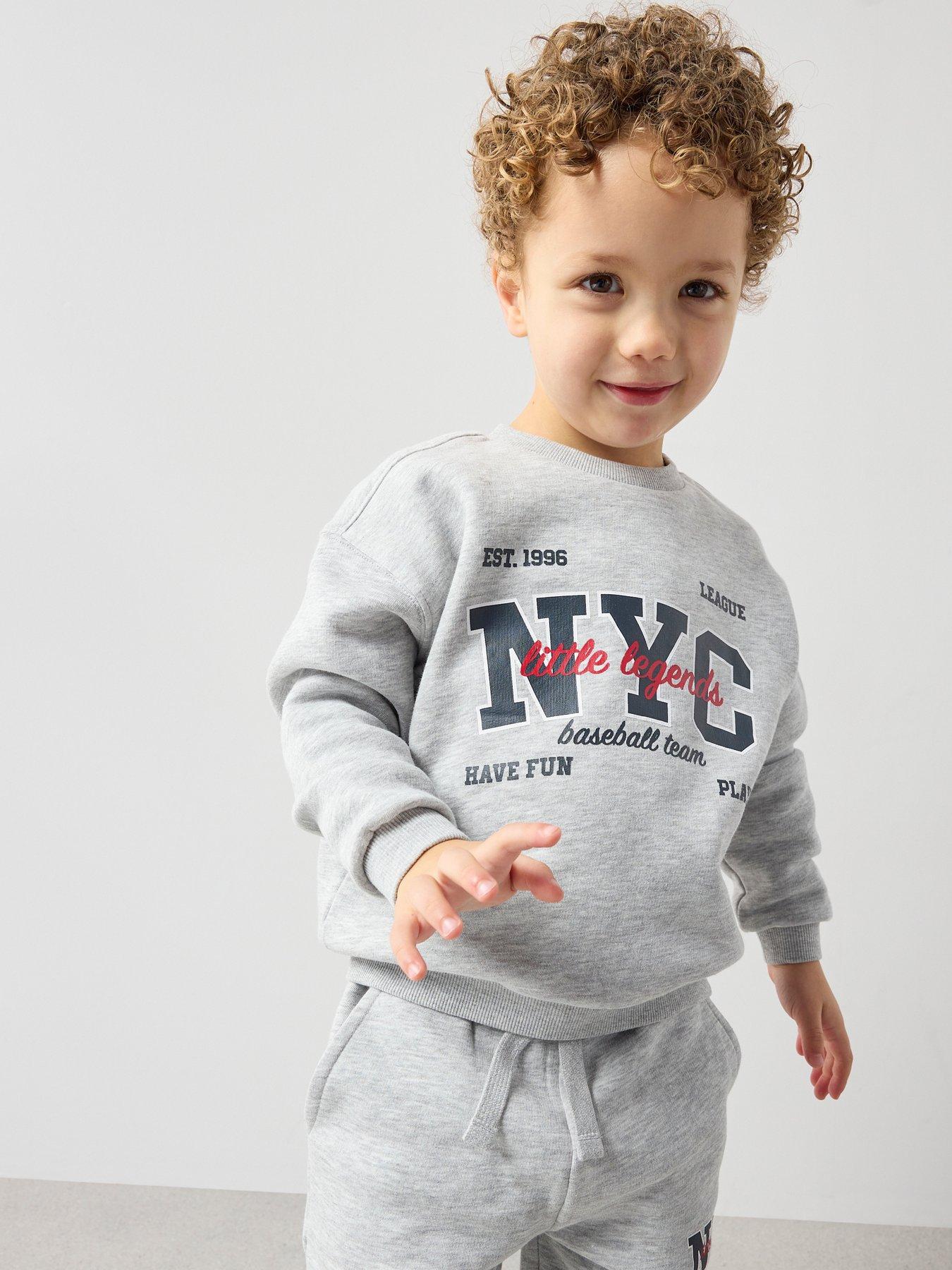  image of the-very-collection-boys-nyc-sweatshirt-and-joggers-outfit-set-grey