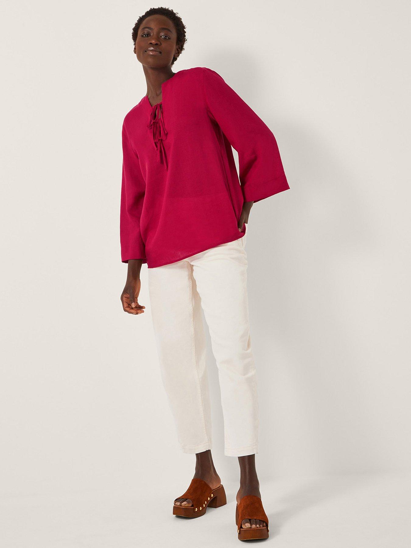 Image 1 of 4 of Monsoon Mischa Linen Tunic - Red