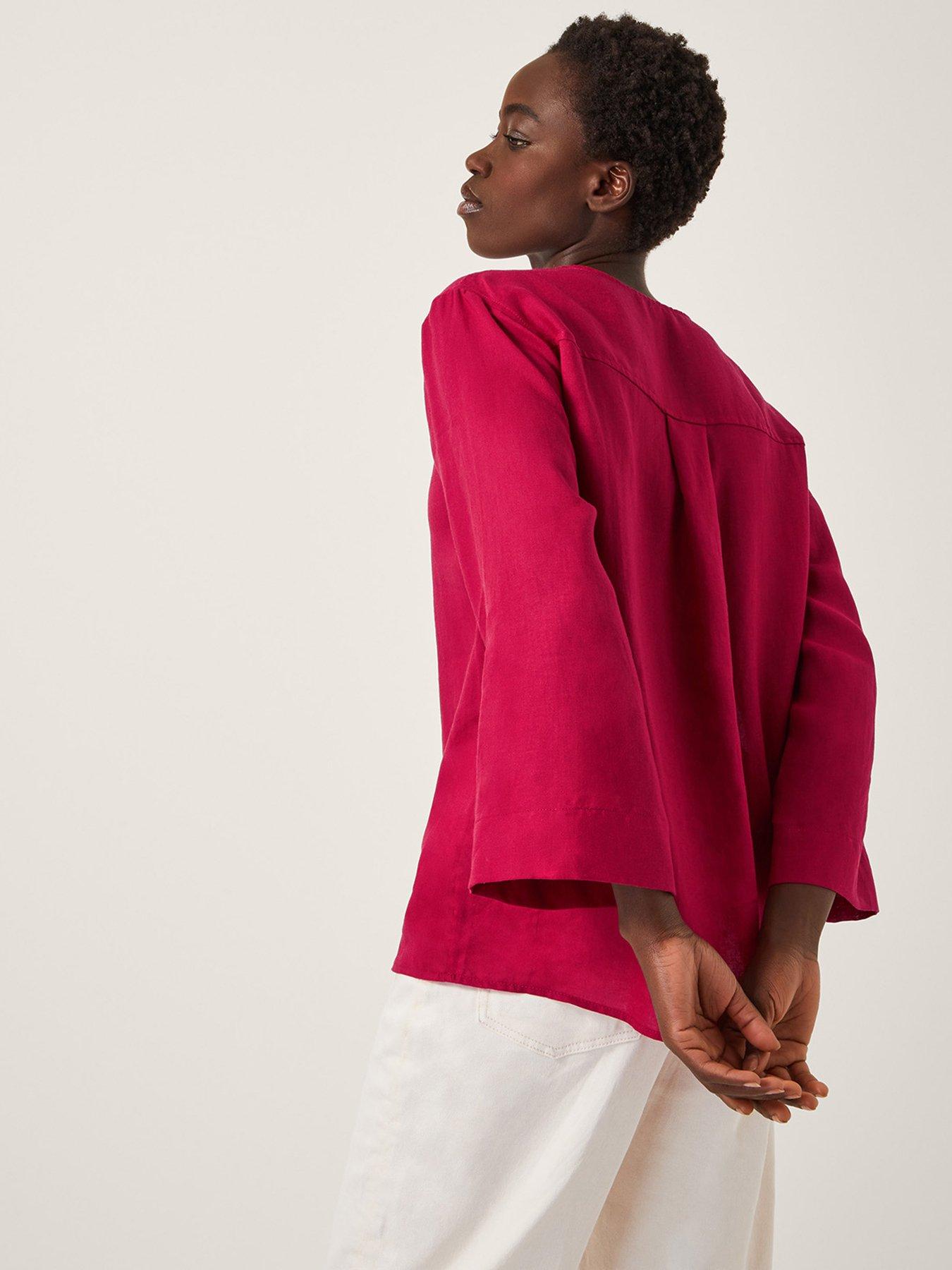 Image 2 of 4 of Monsoon Mischa Linen Tunic - Red