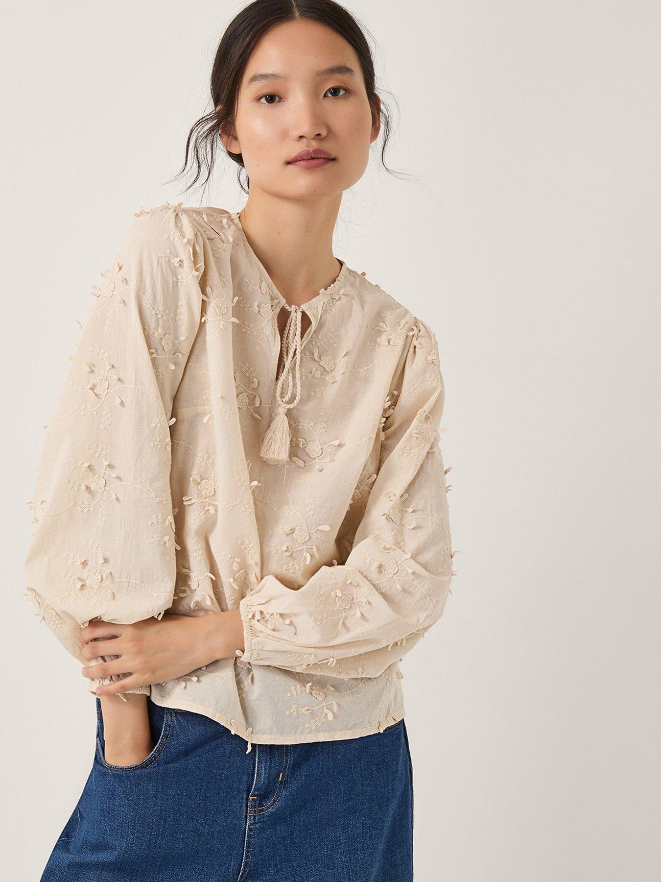 undefined Pascale Emboidered Top - Ivory