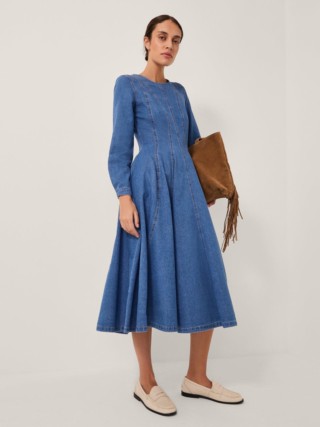 undefined Isadora Seamed Dress - Blue